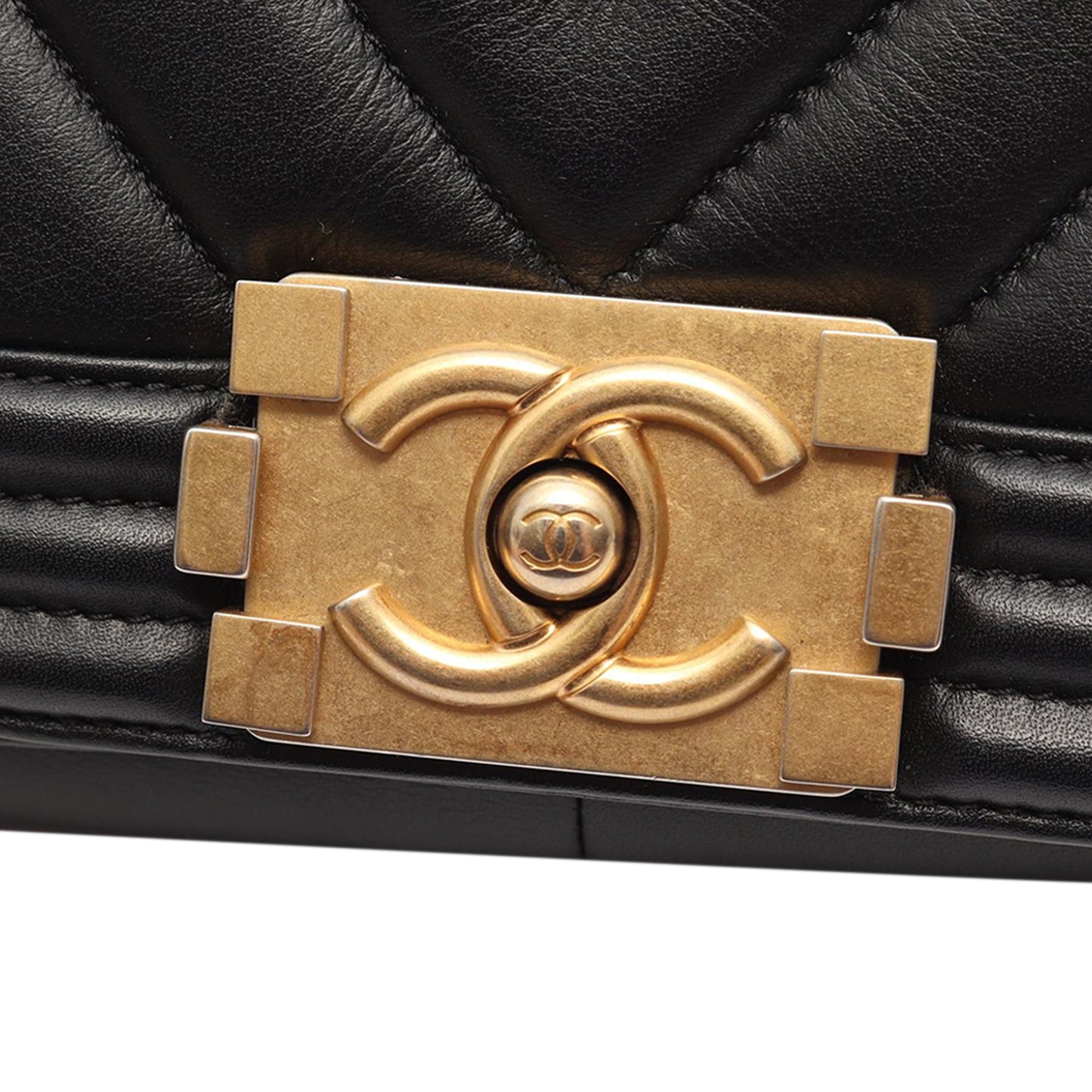 Chanel Old Medium Chevron Lambskin Boy Flap