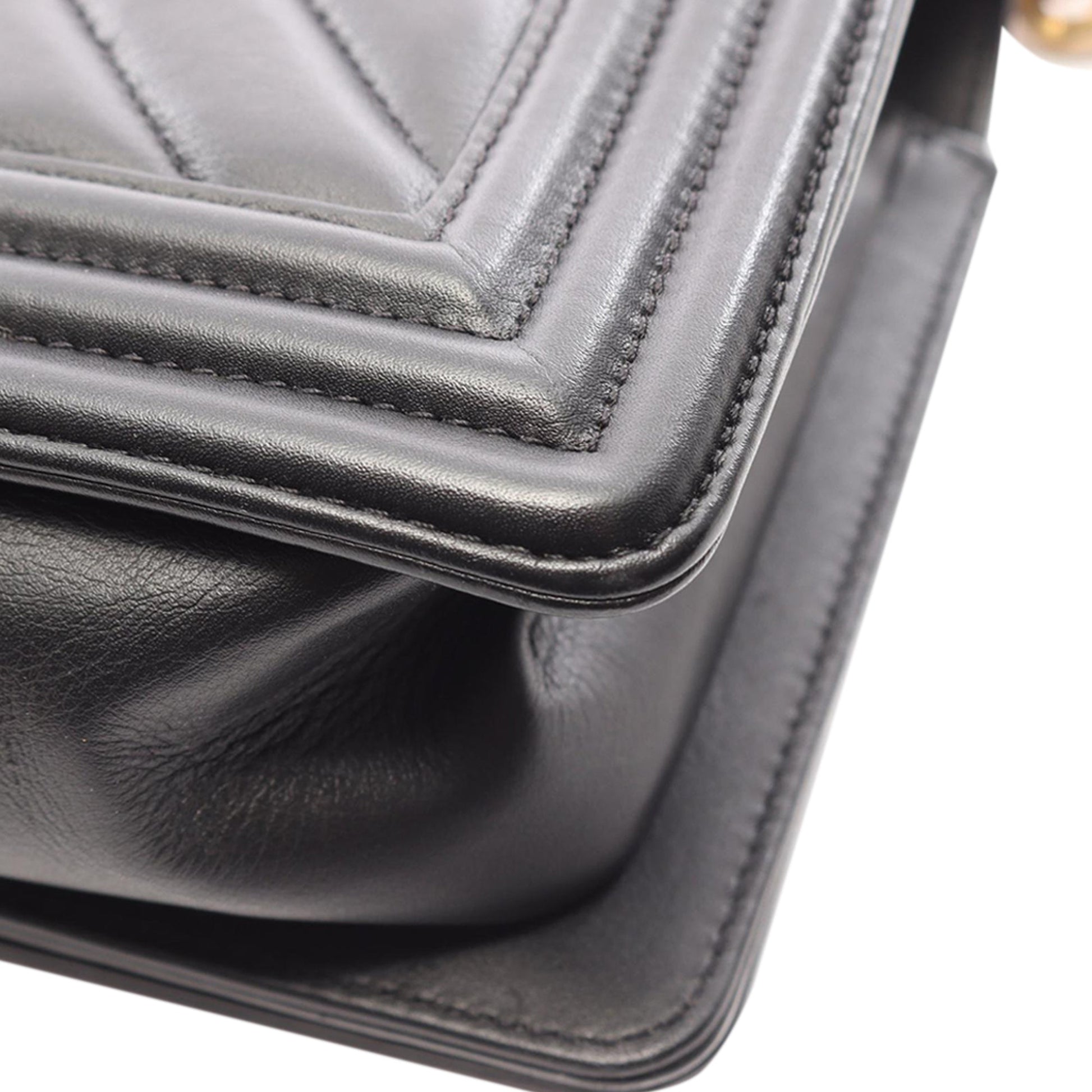 Chanel Old Medium Chevron Lambskin Boy Flap