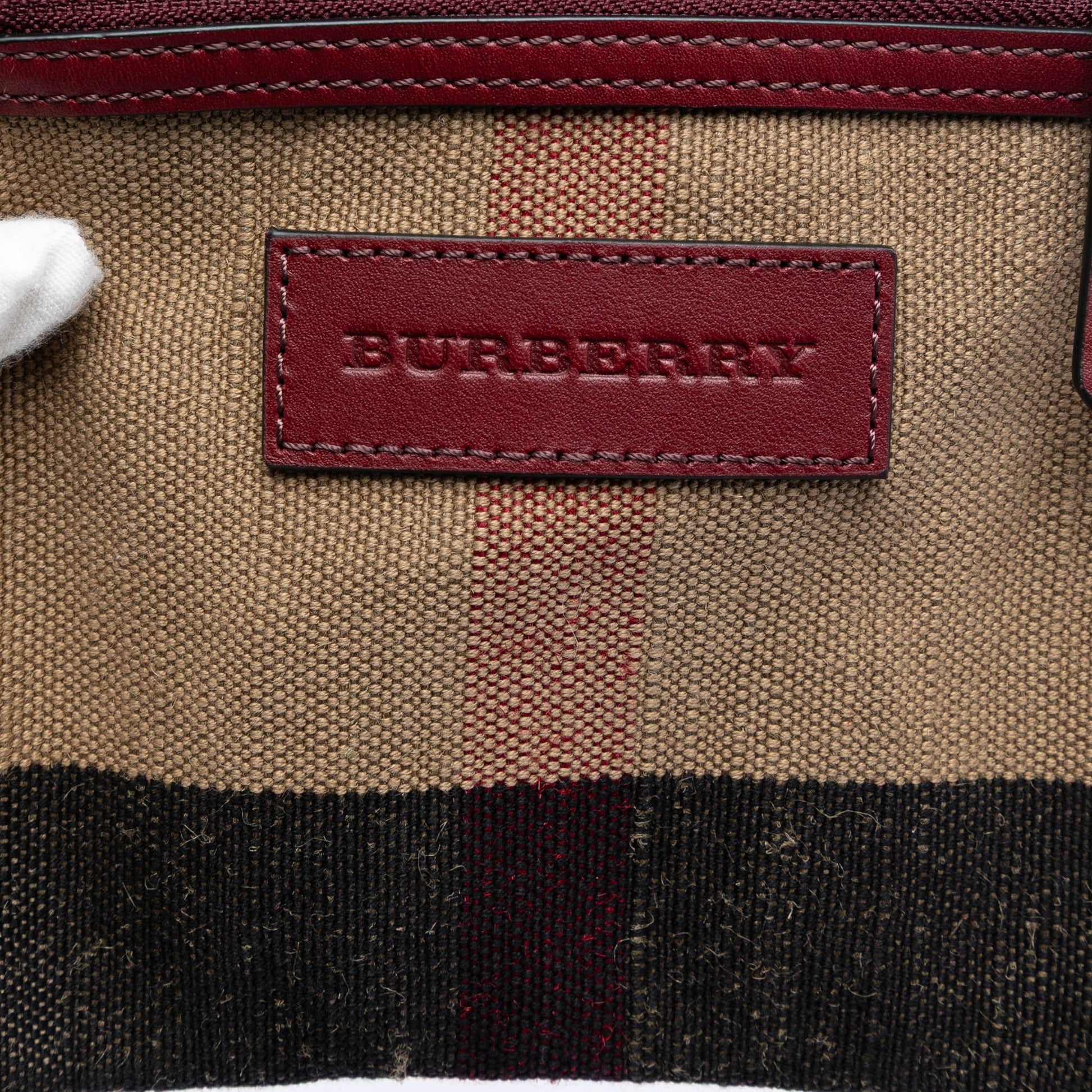 Burberry Mini Mega Check Canvas Ashby Tassel Bucket Bag