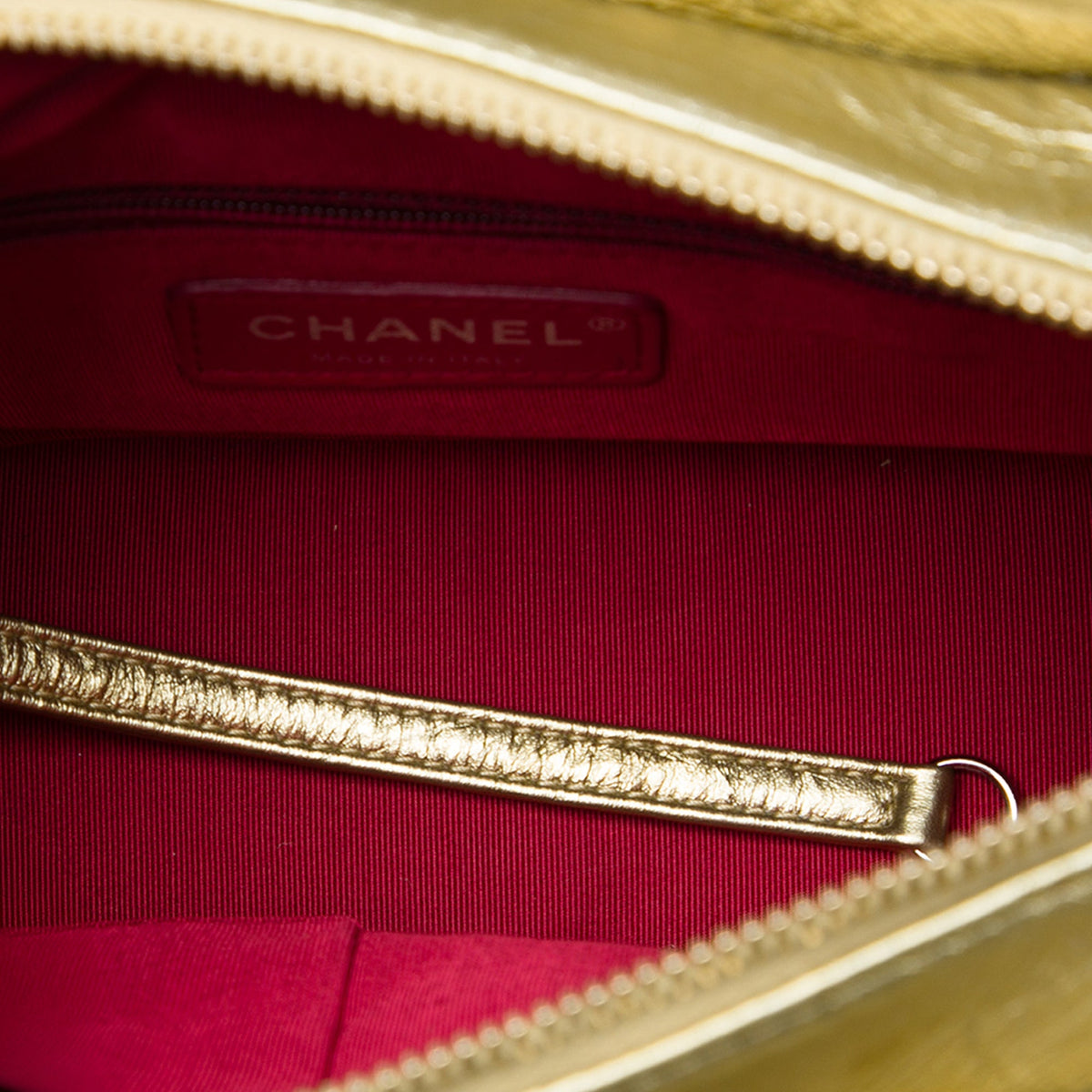 Chanel Small Quilted Metallic Aged Calfskin Gabrielle Hobo — Gold