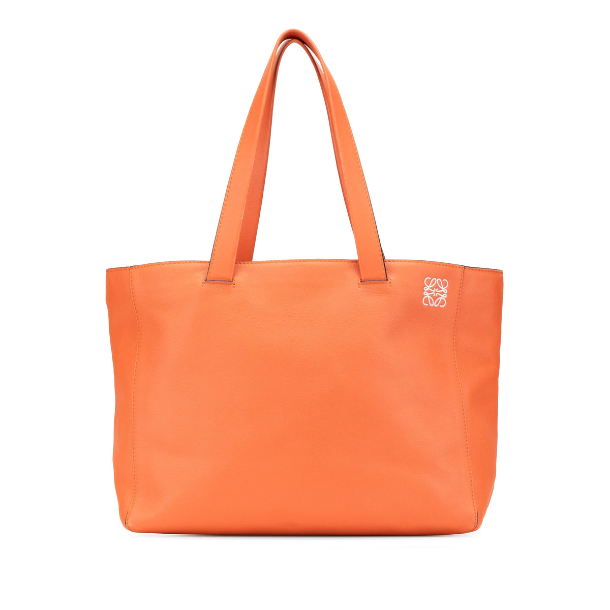 LOEWE Anagram Leather East West Tote — Orange