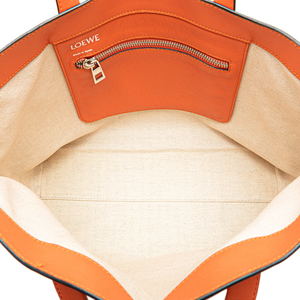 LOEWE Anagram Leather East West Tote — Orange