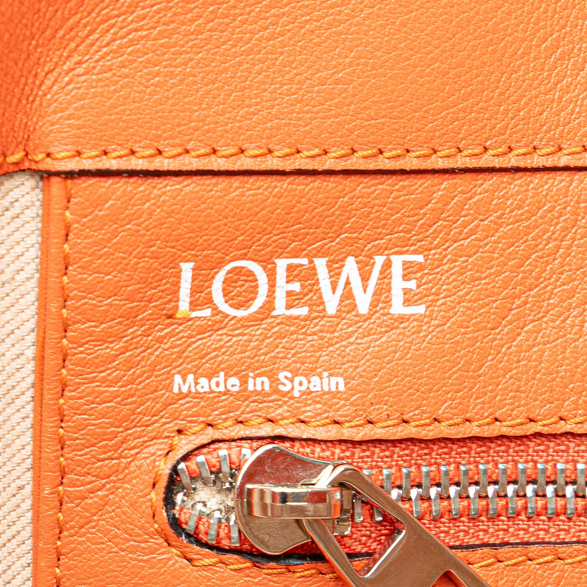 LOEWE Anagram Leather East West Tote — Orange