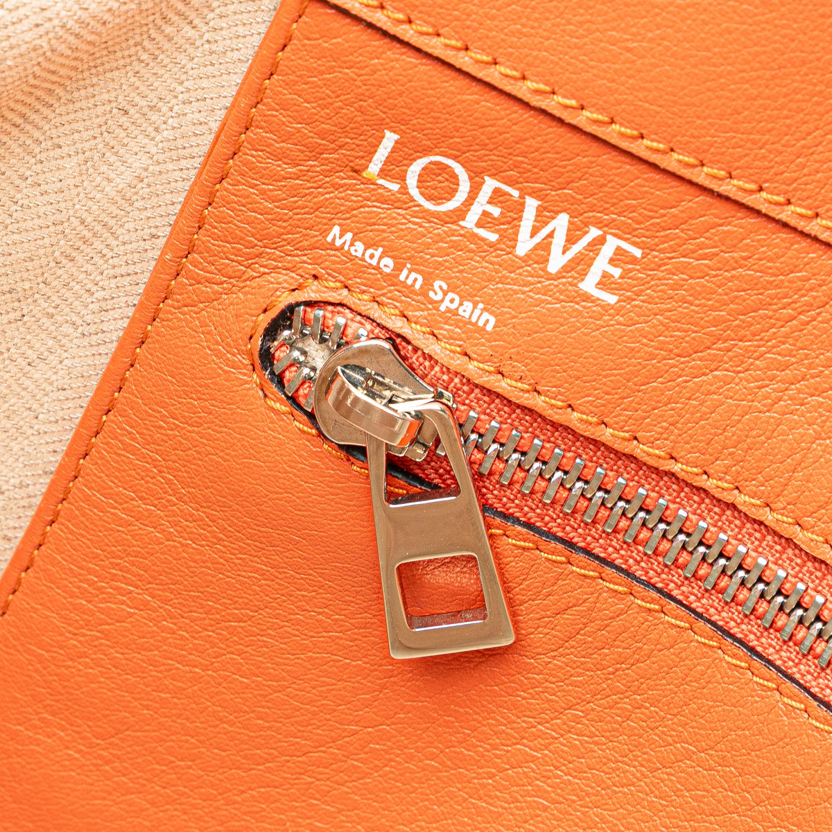 LOEWE Anagram Leather East West Tote — Orange