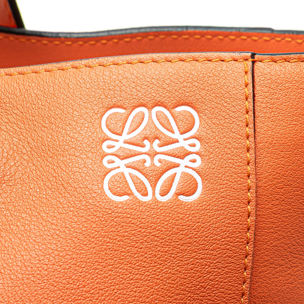LOEWE Anagram Leather East West Tote — Orange