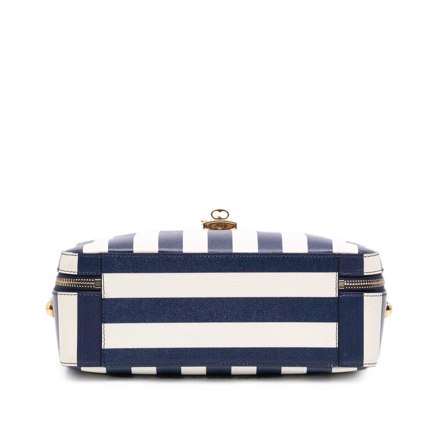 Dolce & Gabbana Leather Striped Box Top Handle Bag