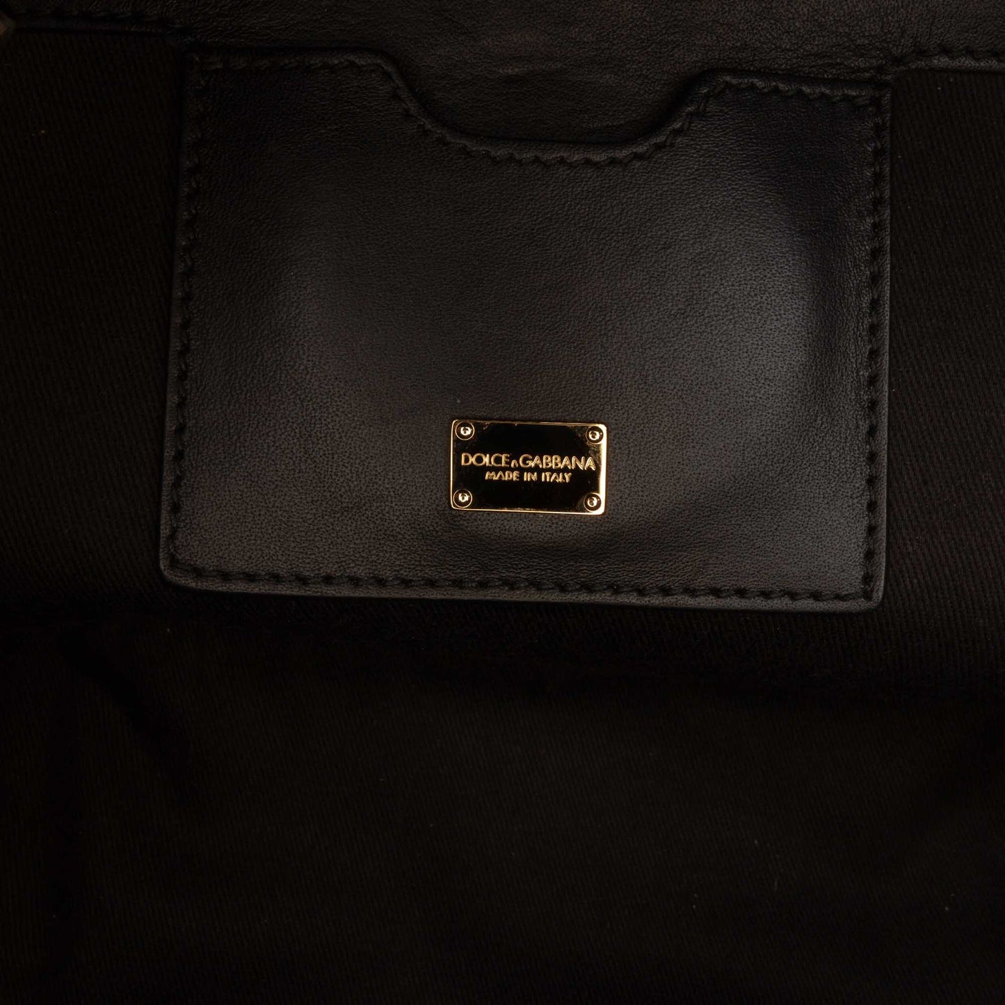 Dolce & Gabbana Leather Striped Box Top Handle Bag