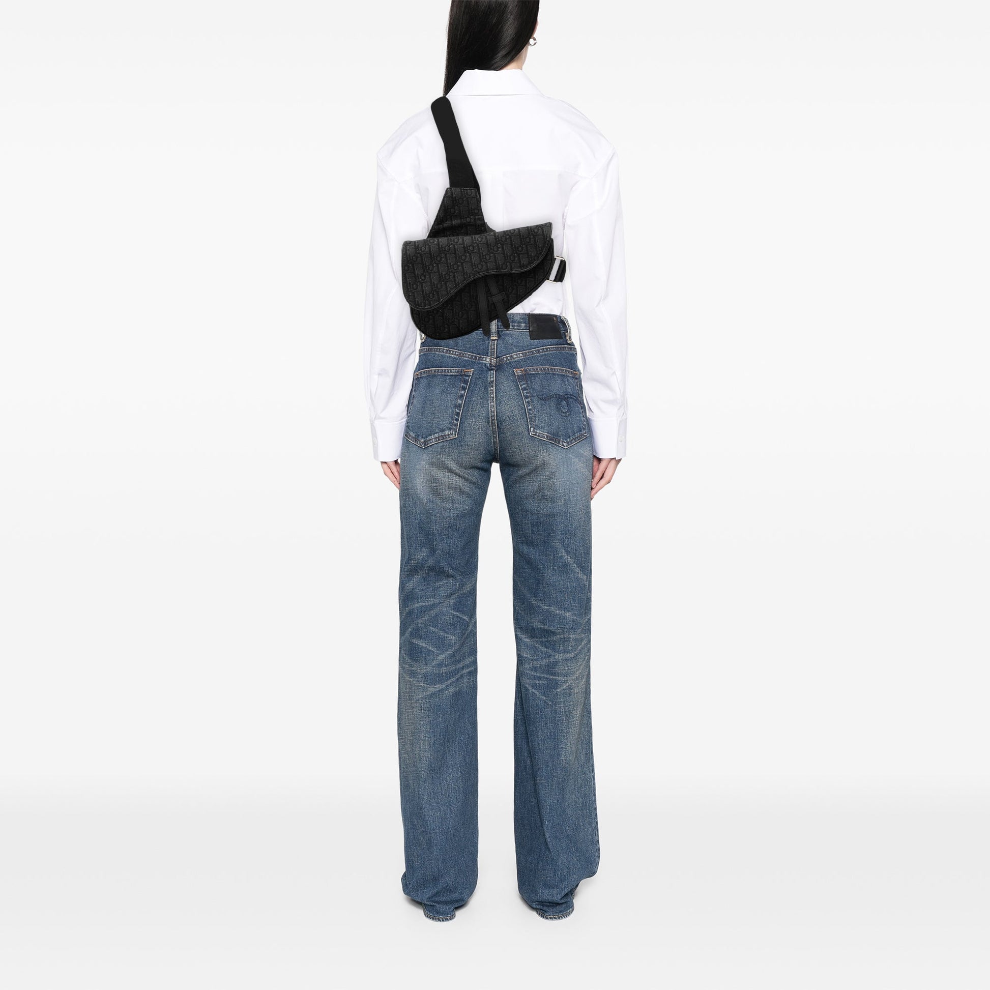 Dior Oblique Canvas Saddle Crossbody