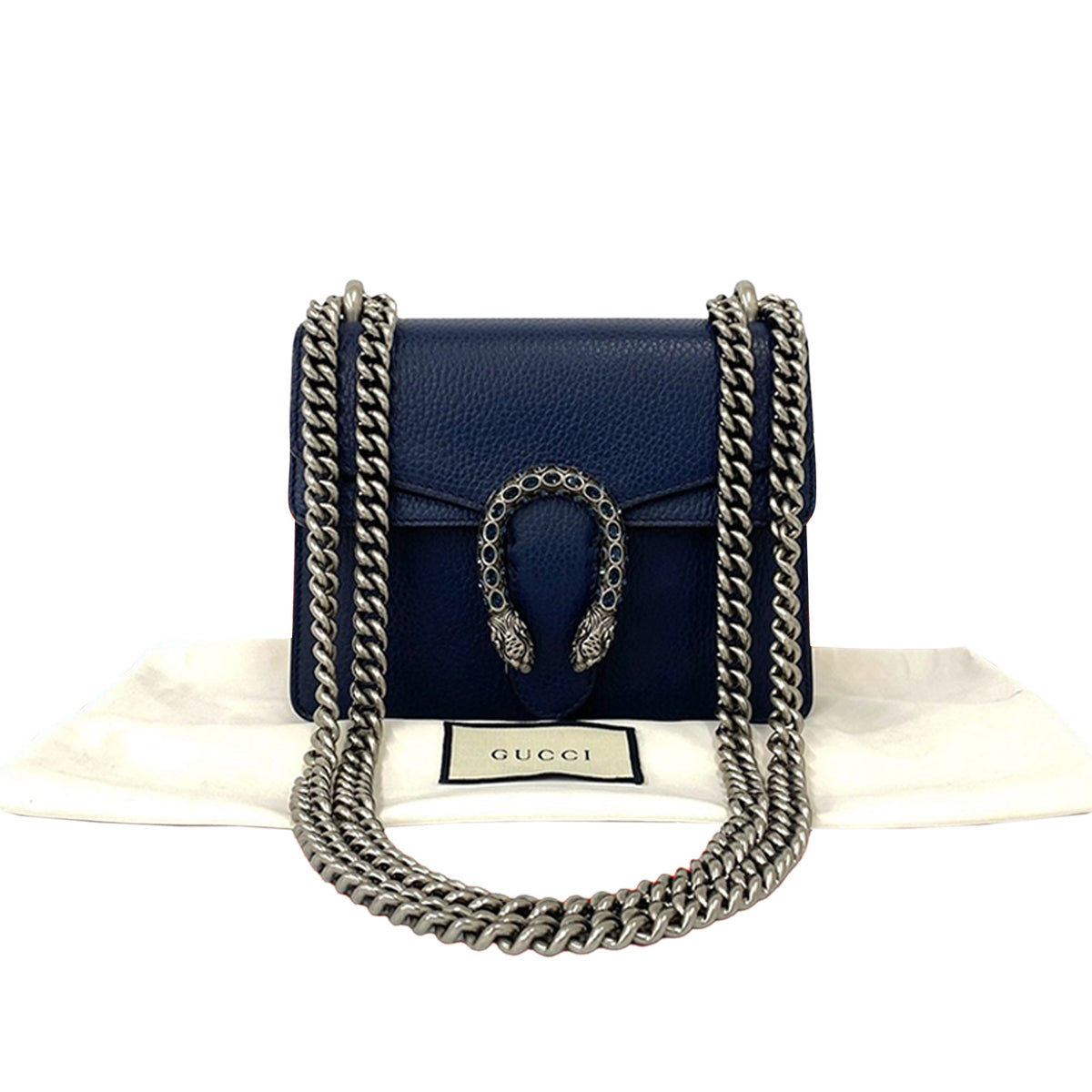 Gucci Small Leather Dionysus Crossbody — Blue