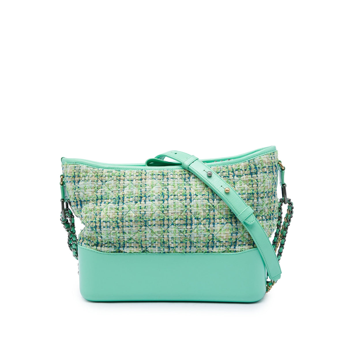 Chanel Medium Tweed Gabrielle Crossbody — Green