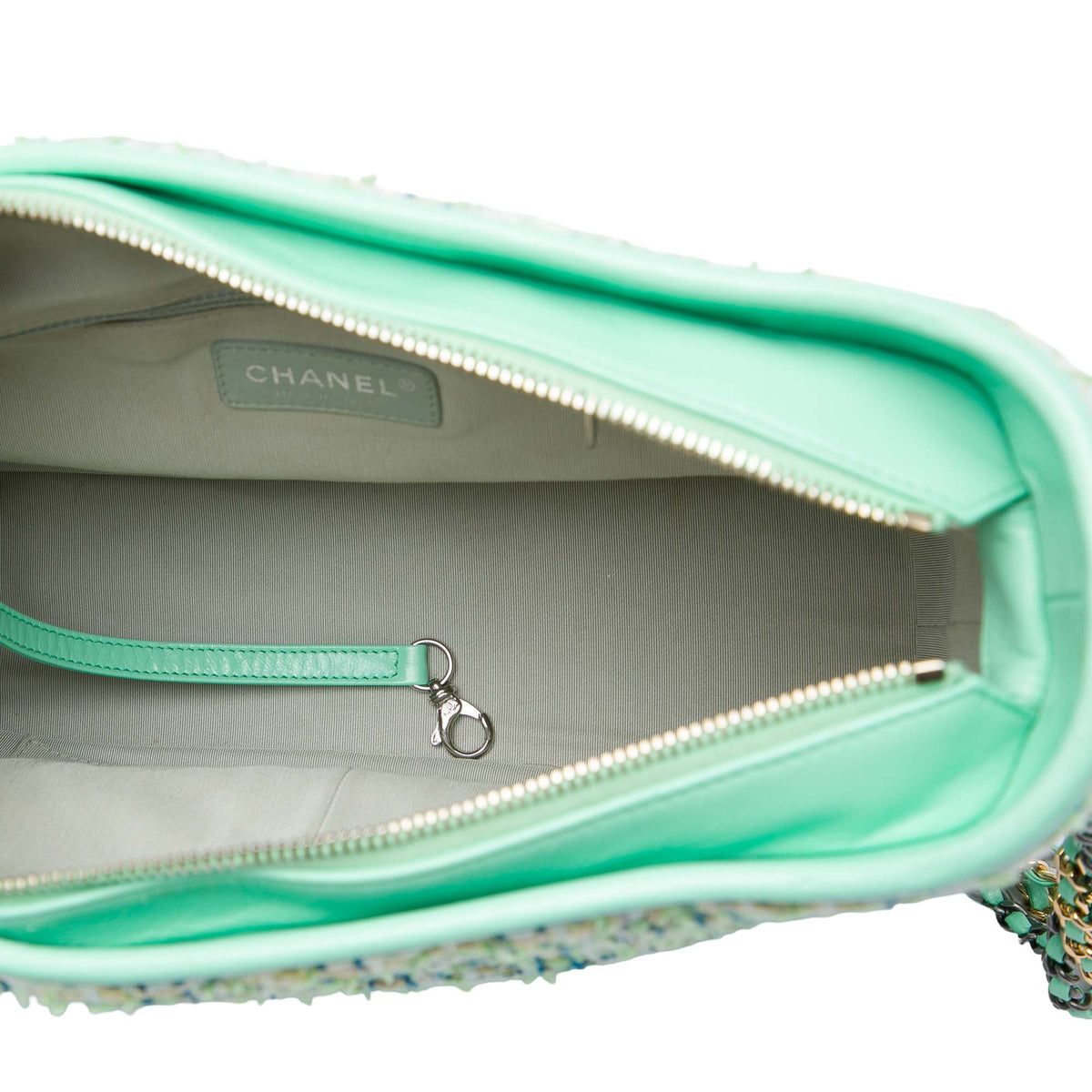 Chanel Medium Tweed Gabrielle Crossbody — Green