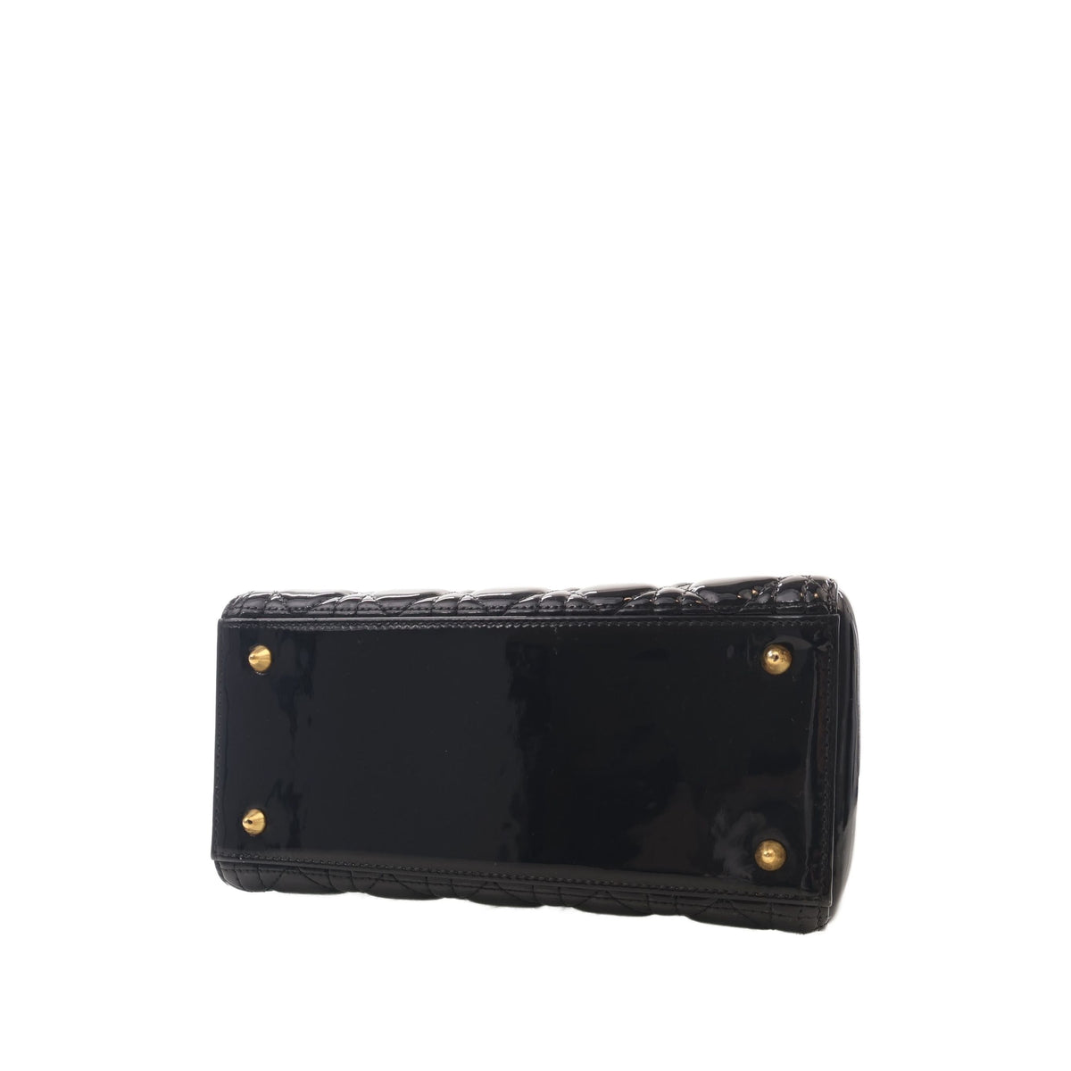 Dior Medium Patent Cannage Lady Dior — Black