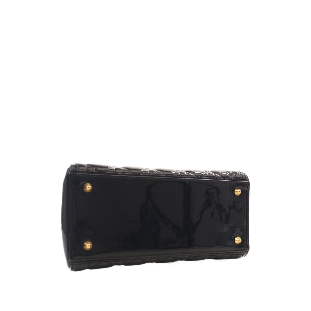 Dior Medium Patent Cannage Lady Dior — Black