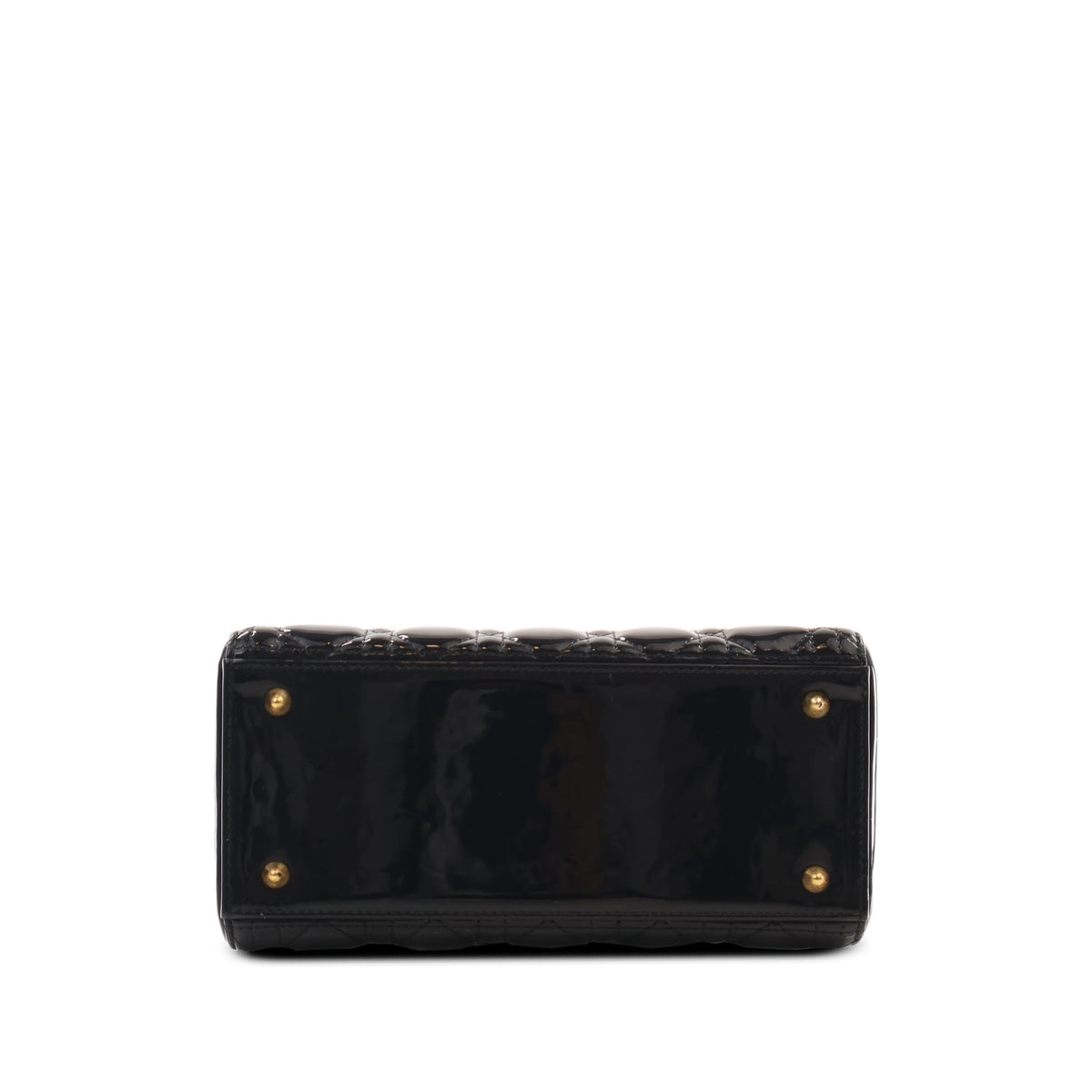 Dior Medium Patent Cannage Lady Dior — Black