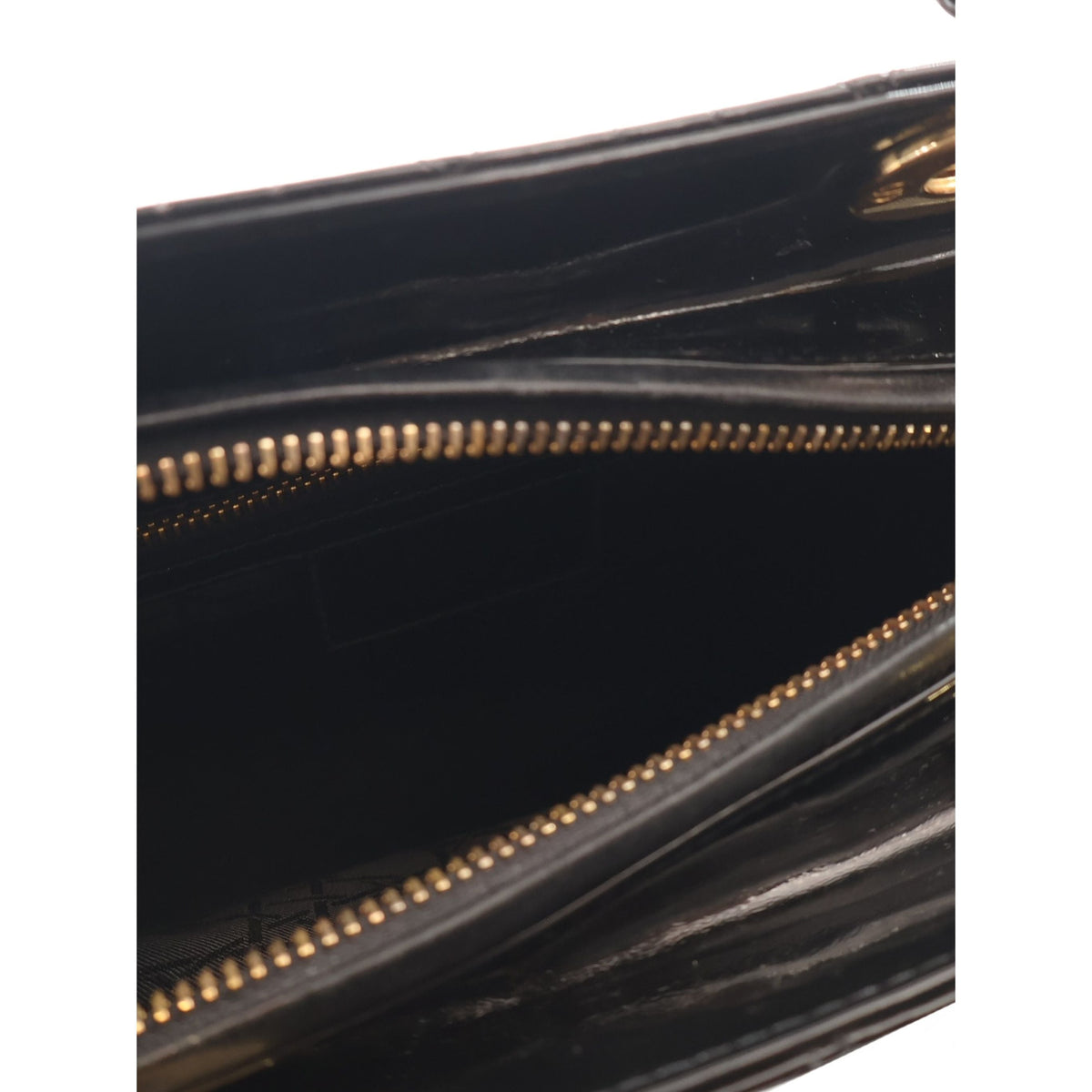 Dior Medium Patent Cannage Lady Dior — Black