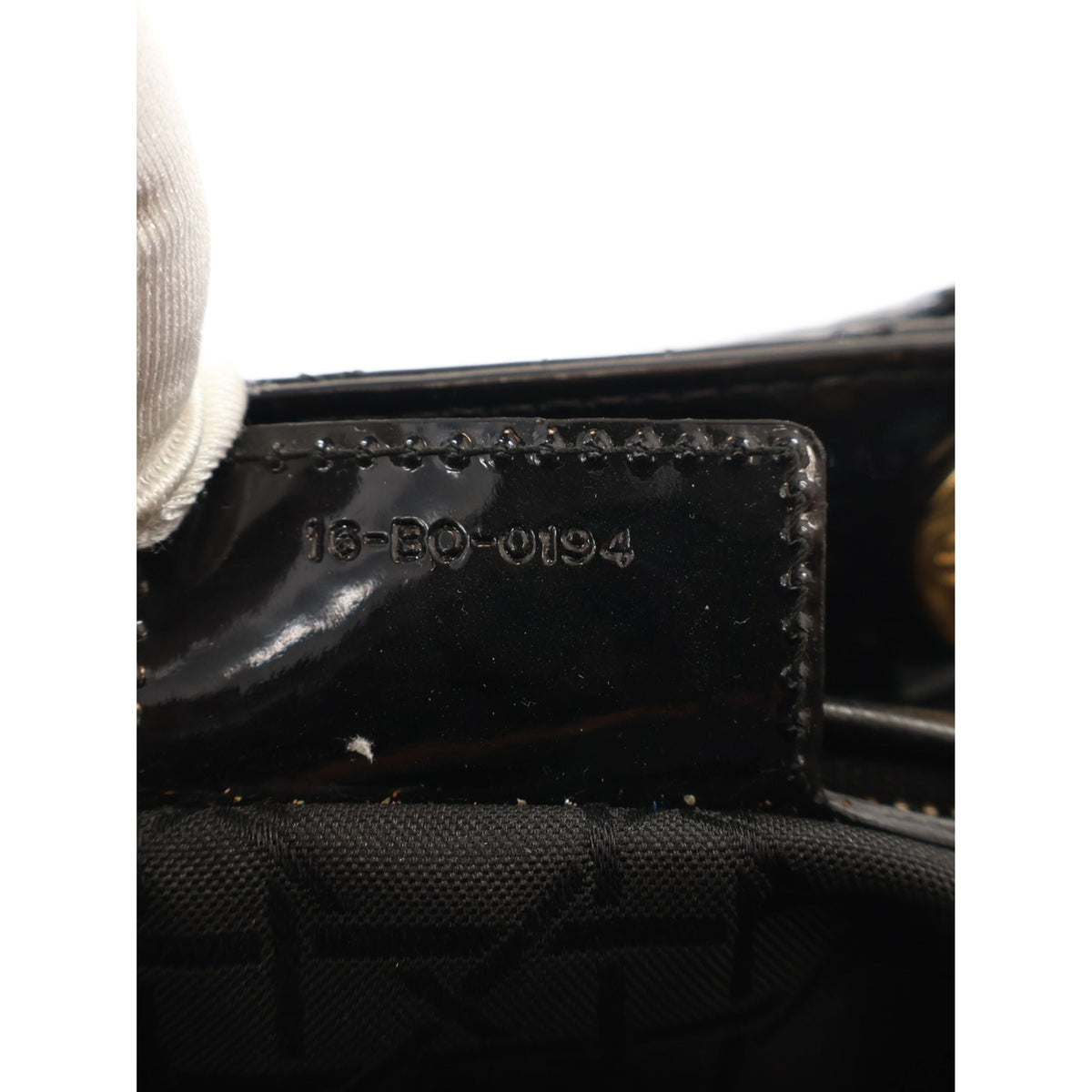 Dior Medium Patent Cannage Lady Dior — Black