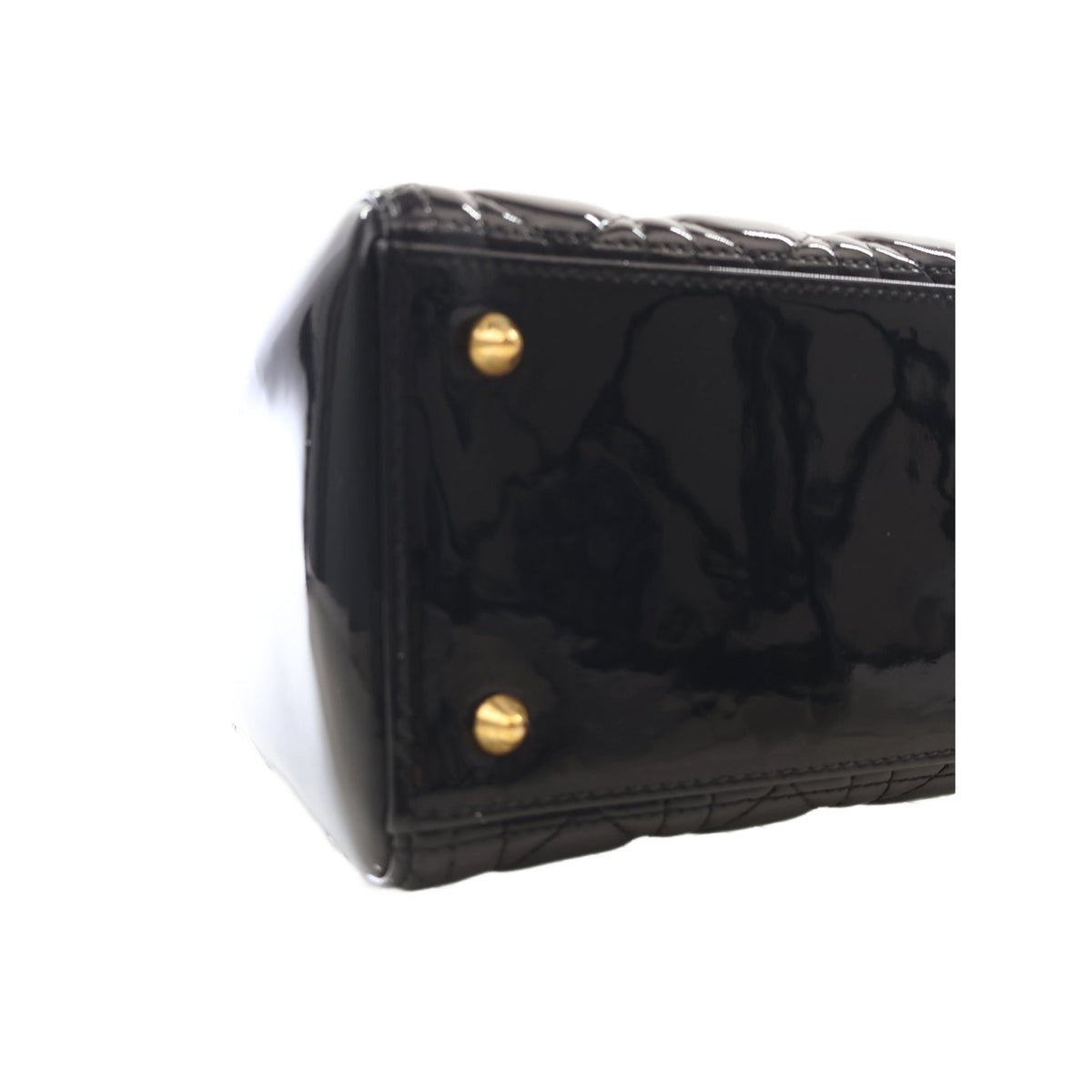 Dior Medium Patent Cannage Lady Dior — Black