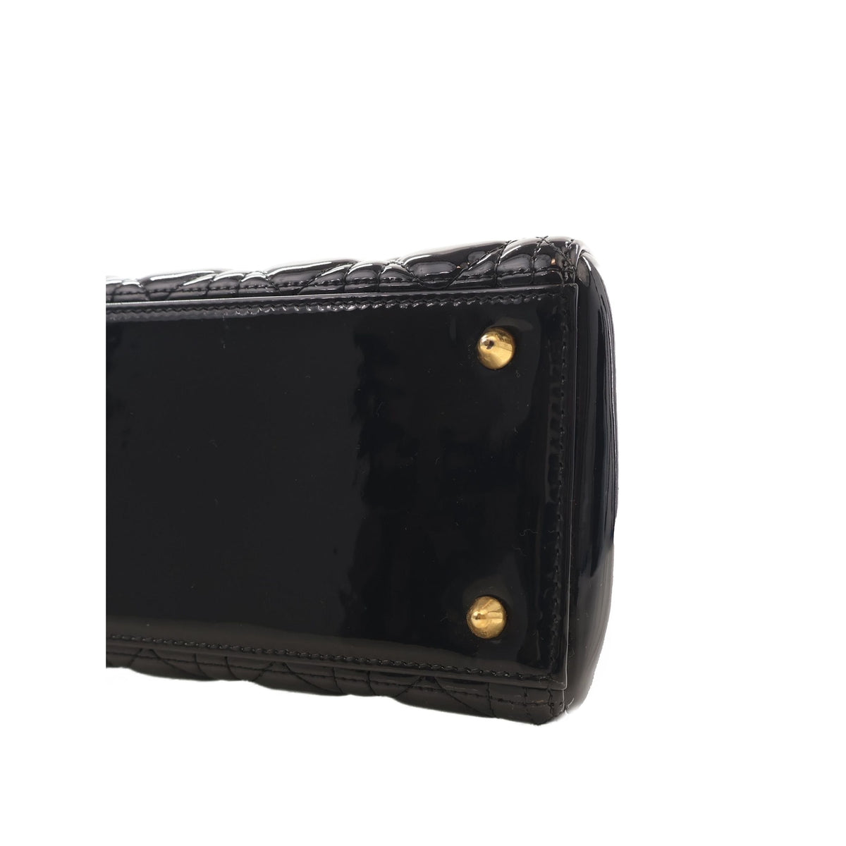 Dior Medium Patent Cannage Lady Dior — Black