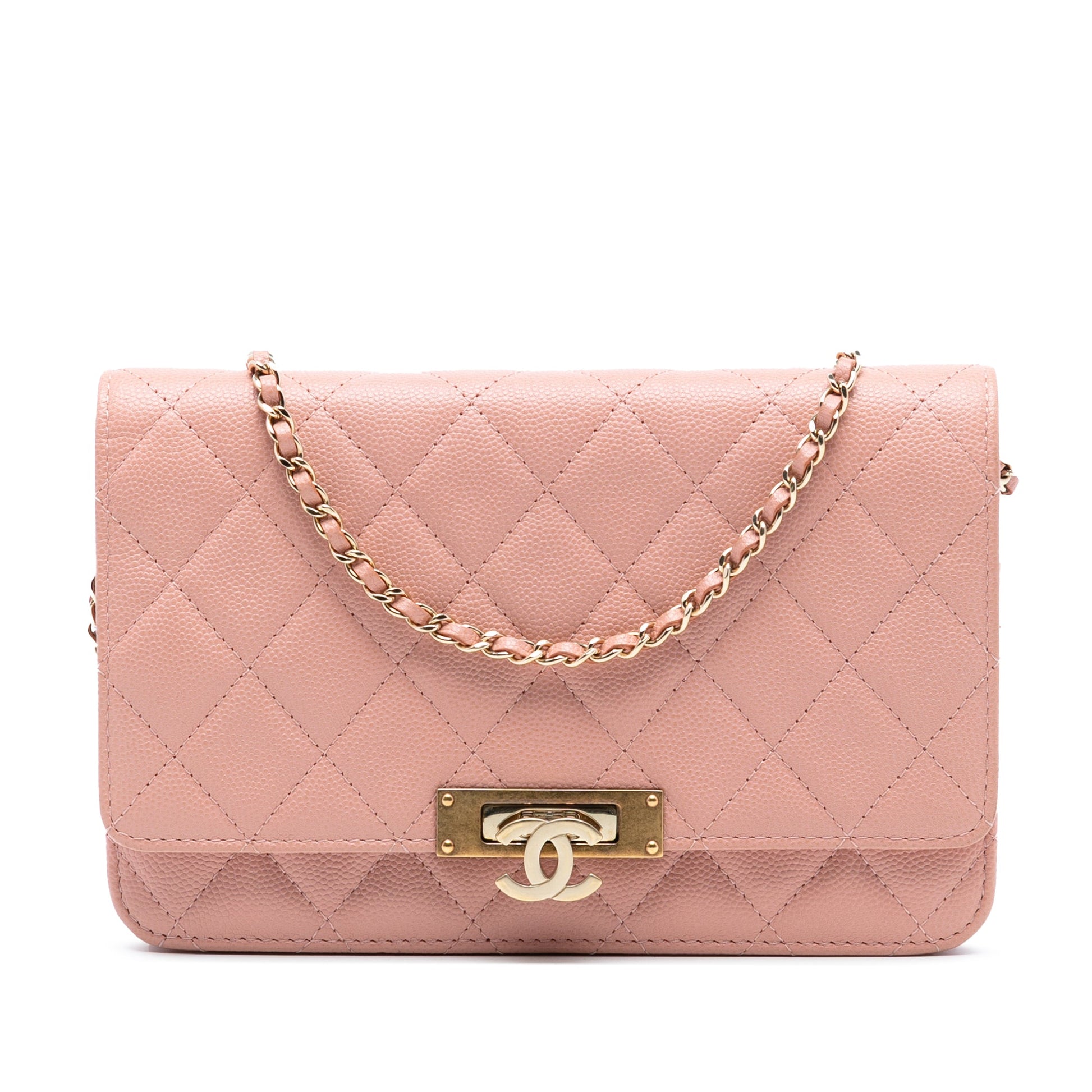 Chanel Quilted Caviar Golden Class Wallet On Chain
