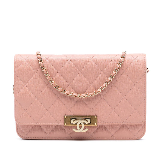 Chanel Quilted Caviar Golden Class Wallet On Chain