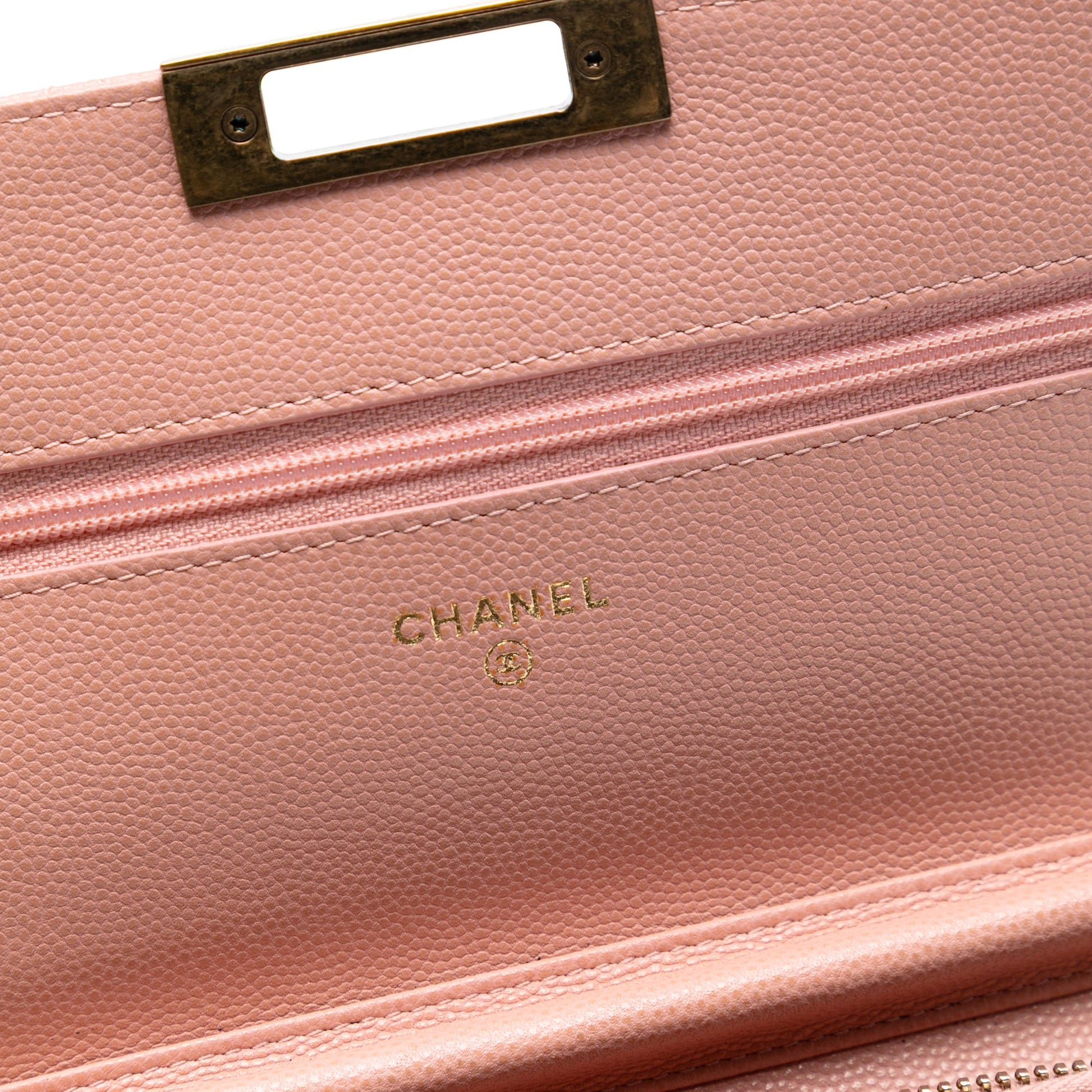 Chanel Quilted Caviar Golden Class Wallet On Chain