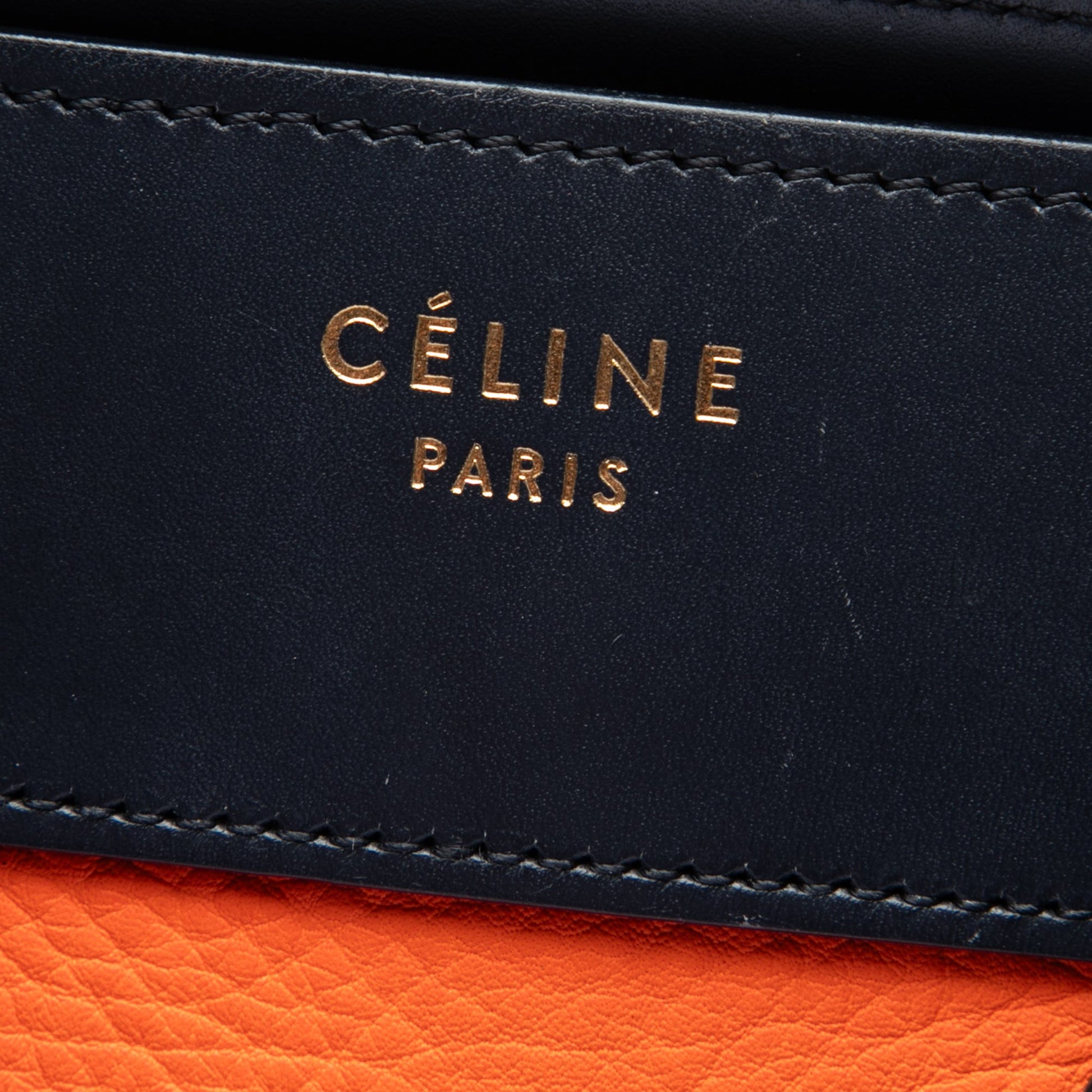 Celine Micro Tricolor Leather Luggage Tote