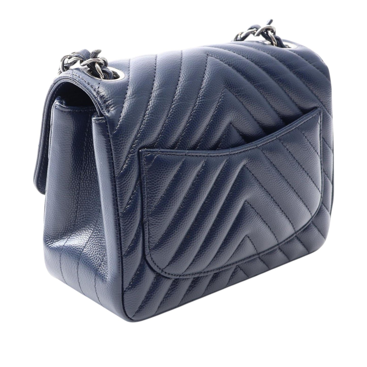 Chanel Mini Square Classic Chevron Caviar Single Flap