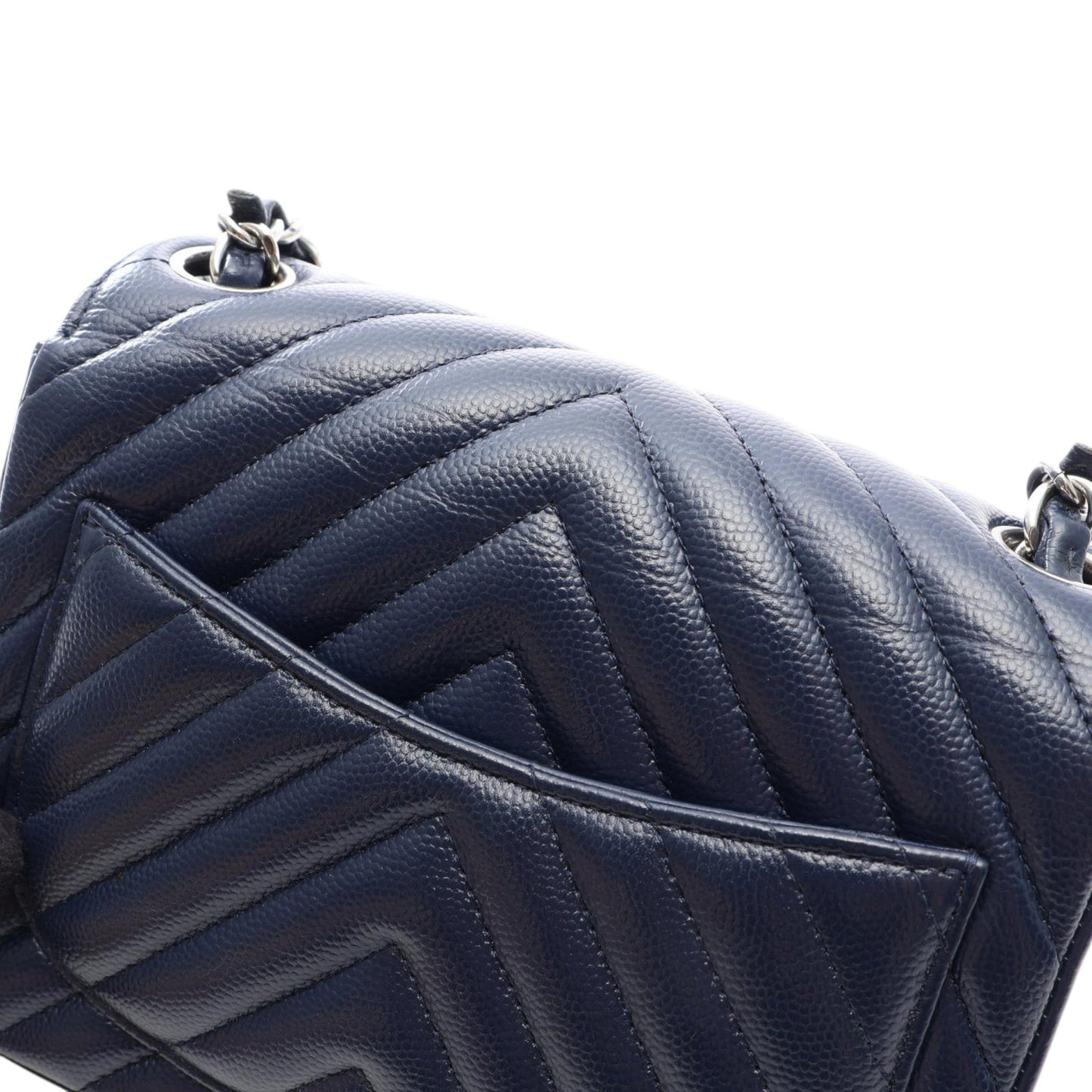 Chanel Mini Square Classic Chevron Caviar Single Flap