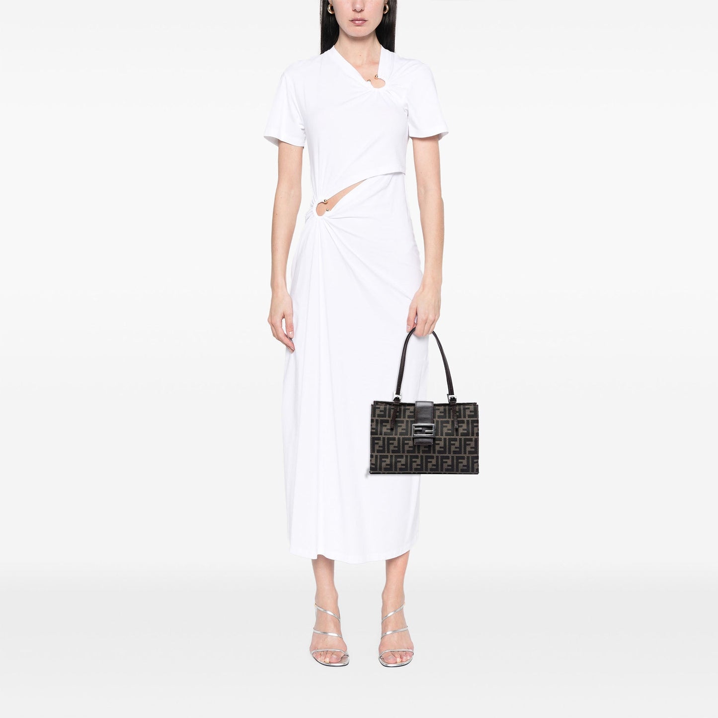 Fendi Zucca Canvas Shoulder Bag