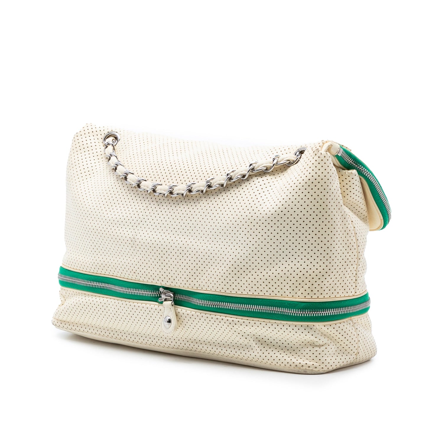 Chanel Perforated Calfskin Expandable Shoulder Bag