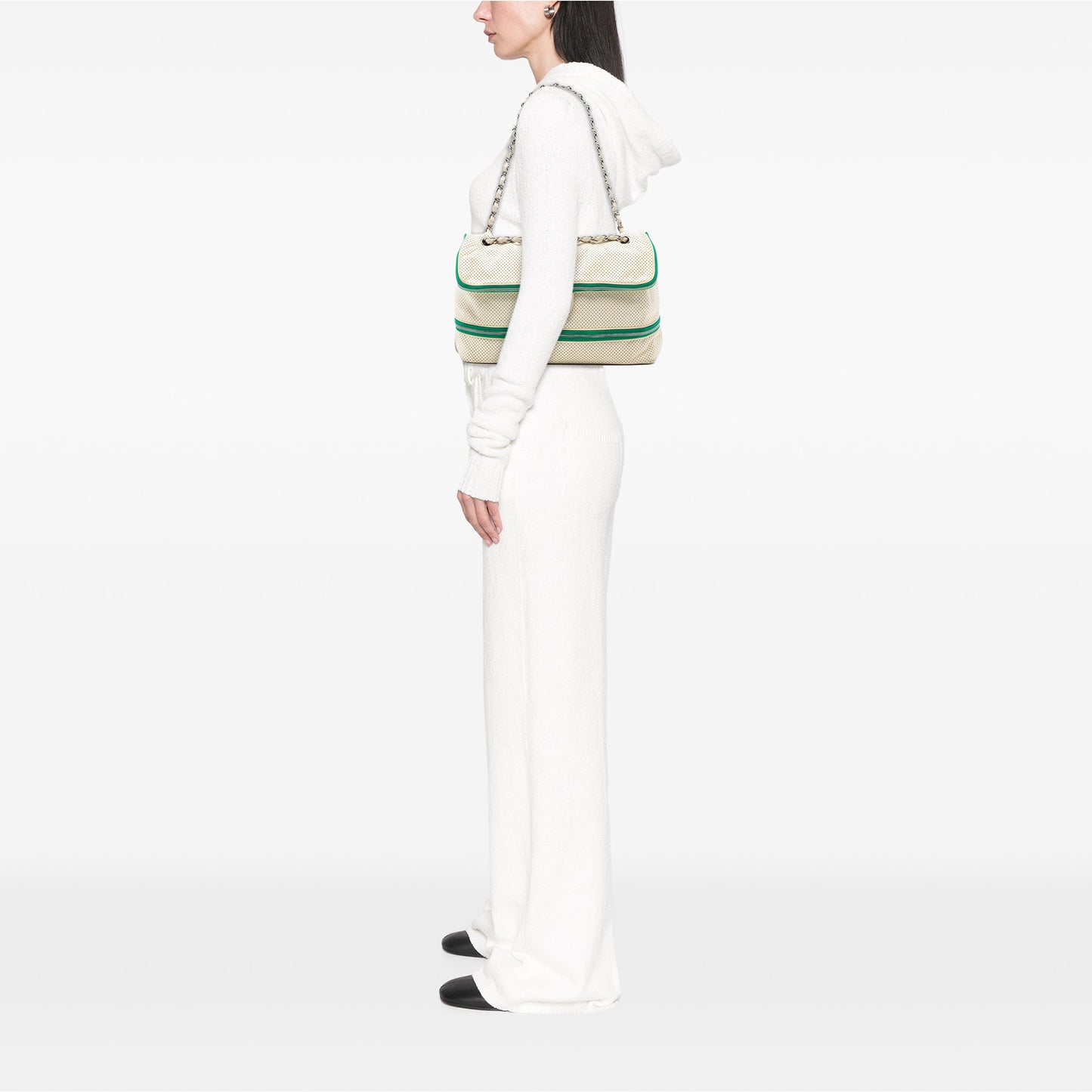 Chanel Perforated Calfskin Expandable Shoulder Bag