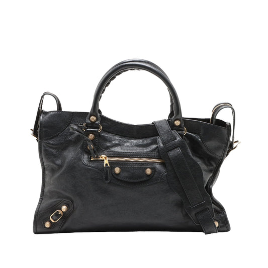 Balenciaga Lambskin Motocross Giant 21 Classic City Satchel