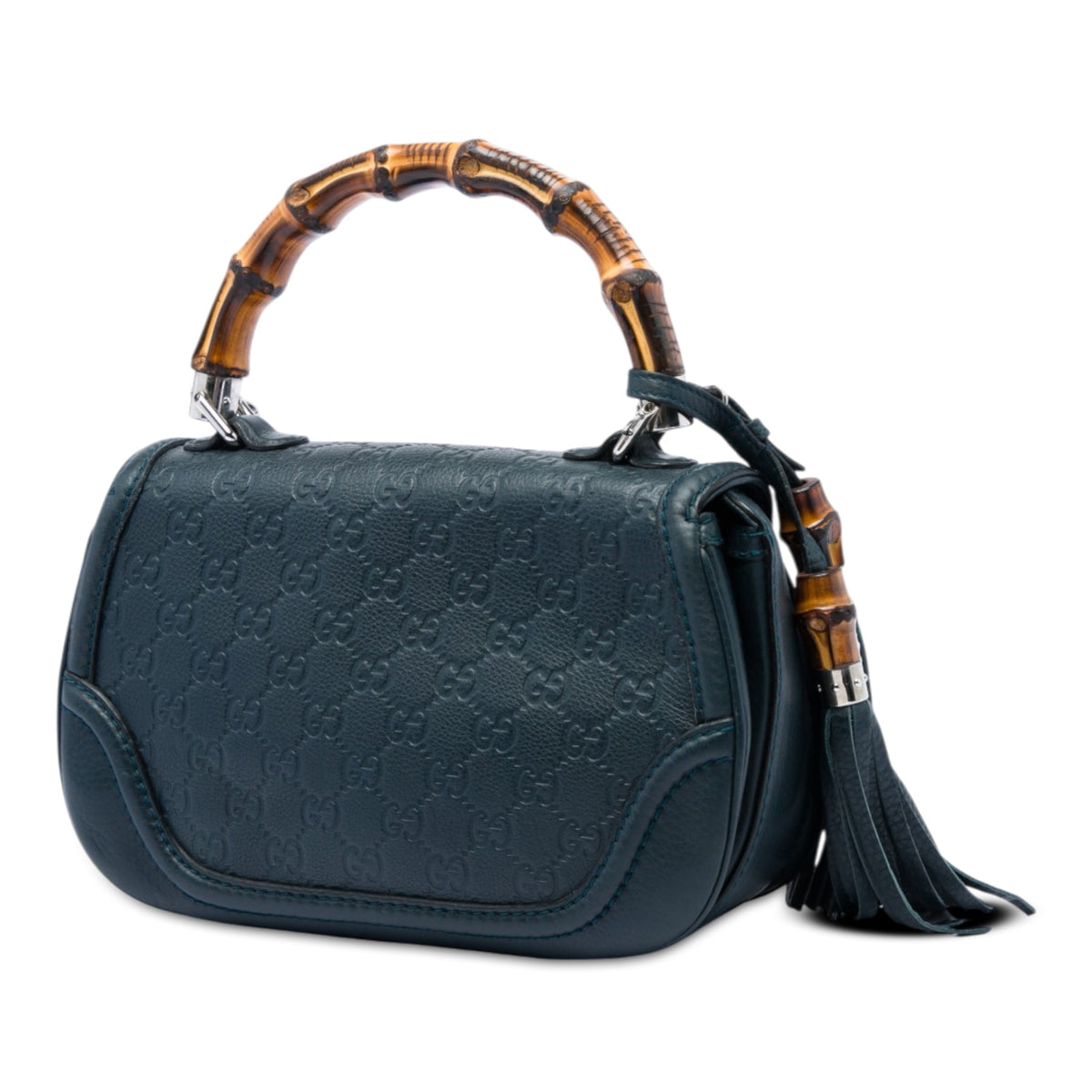 Gucci Medium Guccissima New Bamboo Top Handle Bag