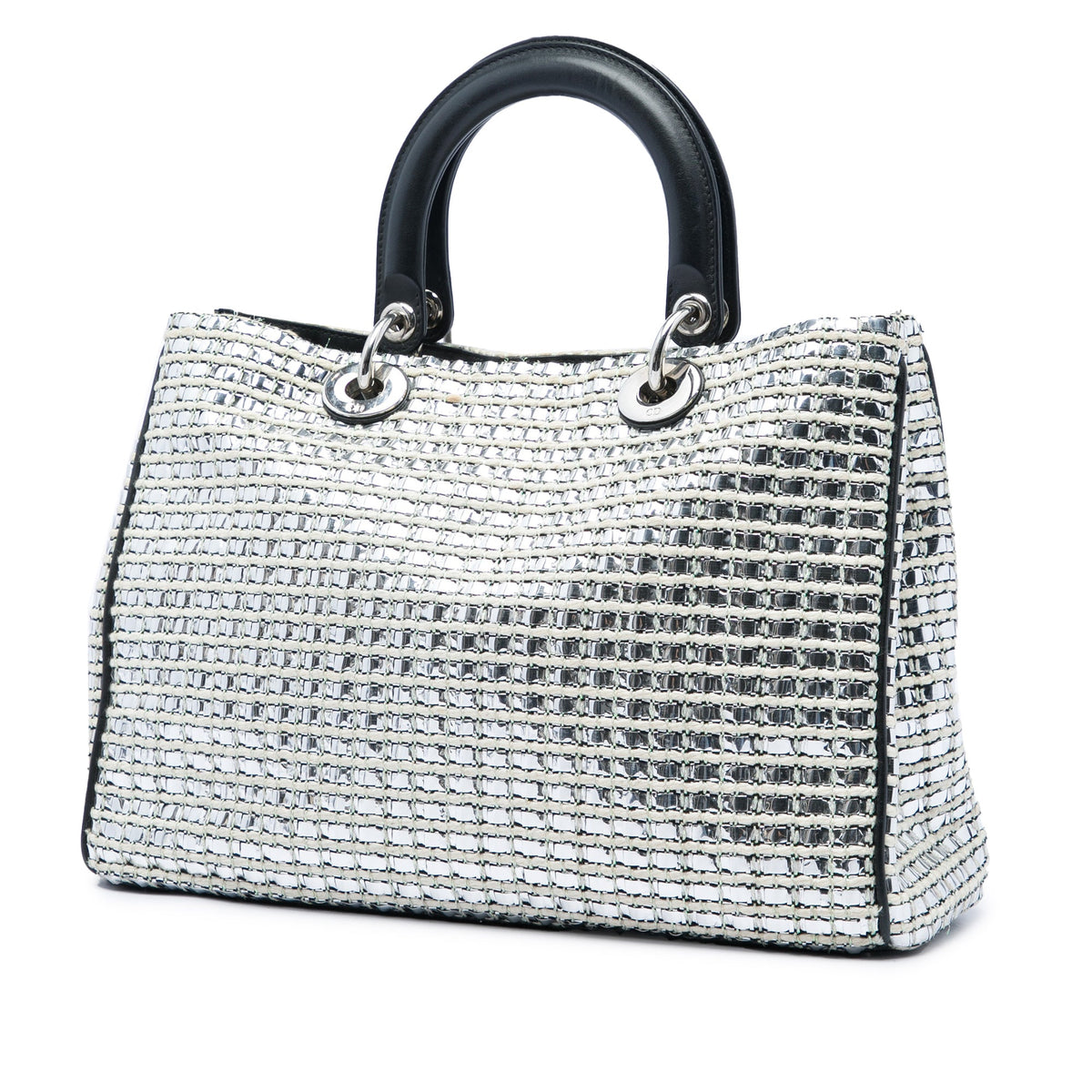 Dior Medium Metallic Tweed Patch Diorissimo Satchel
