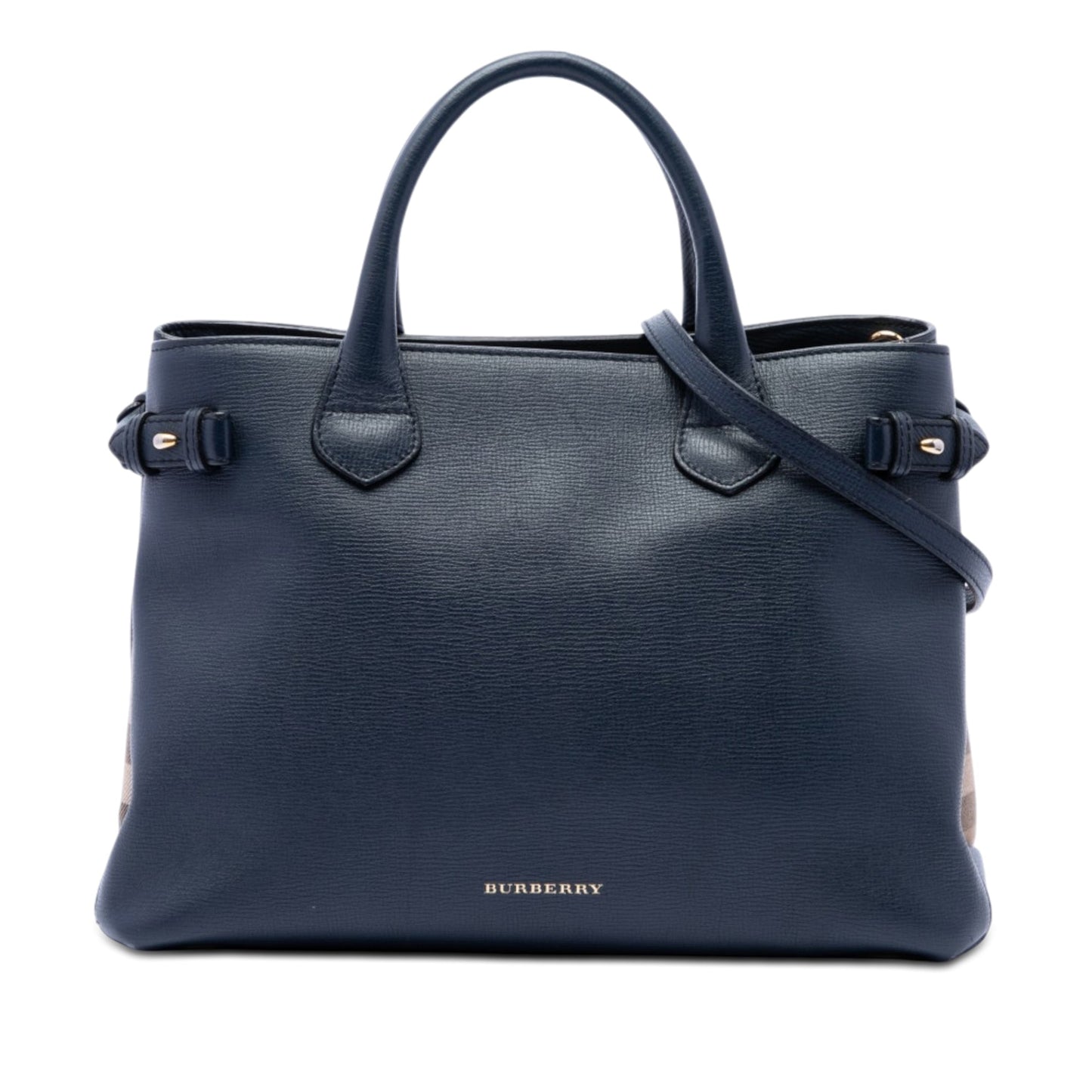 Burberry Medium Leather and House Check Banner Satchel