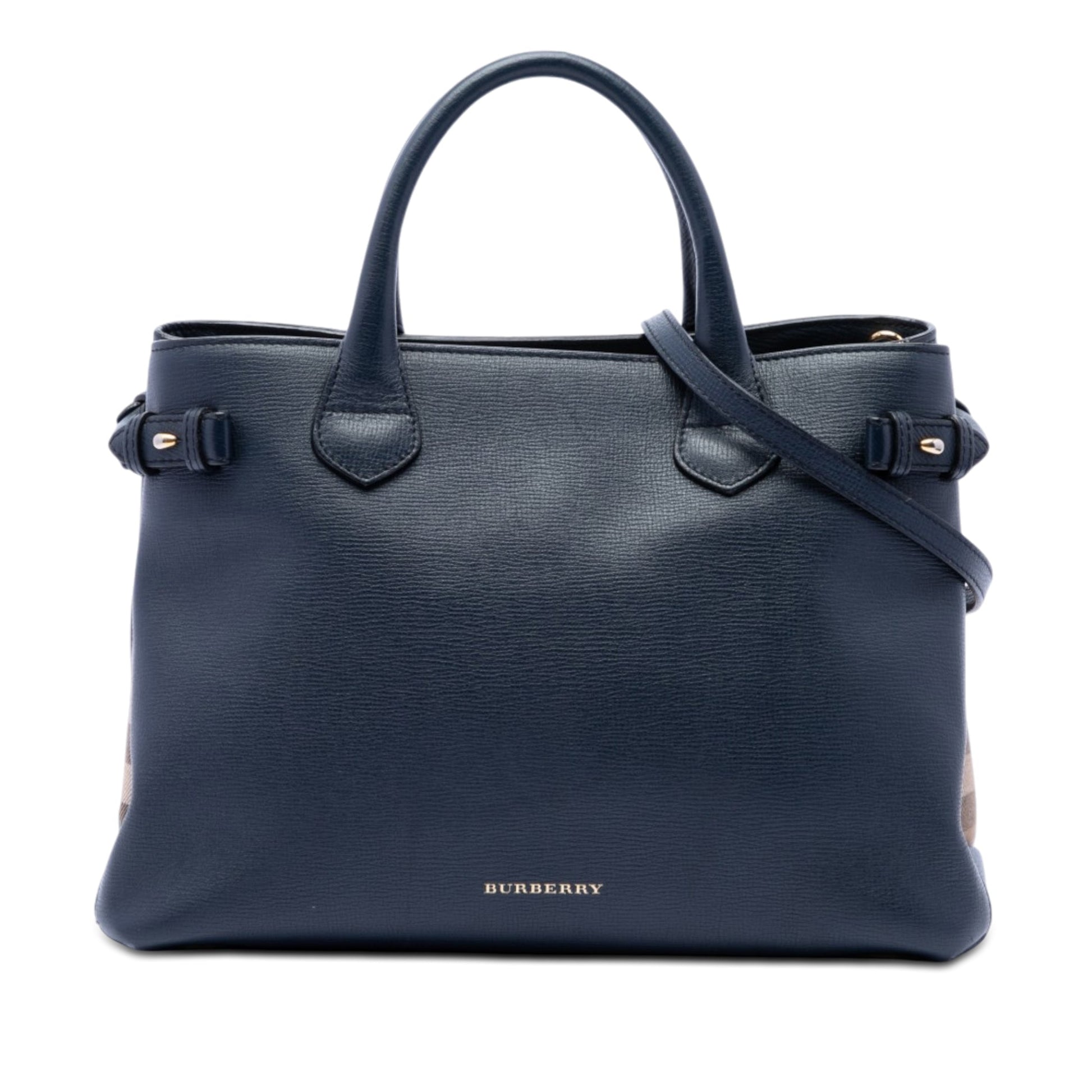 Burberry Medium Leather and House Check Banner Satchel