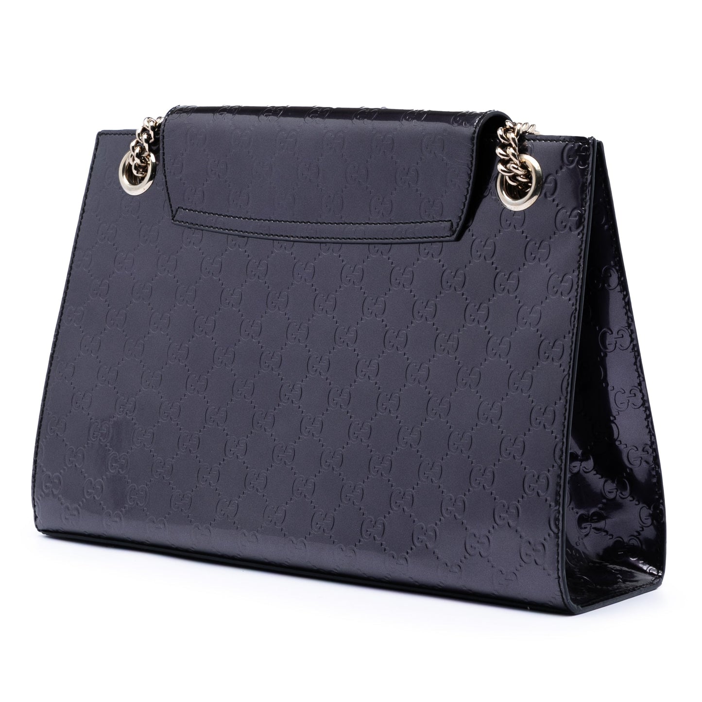 Large Patent Guccissima Emily Shoulder Bag