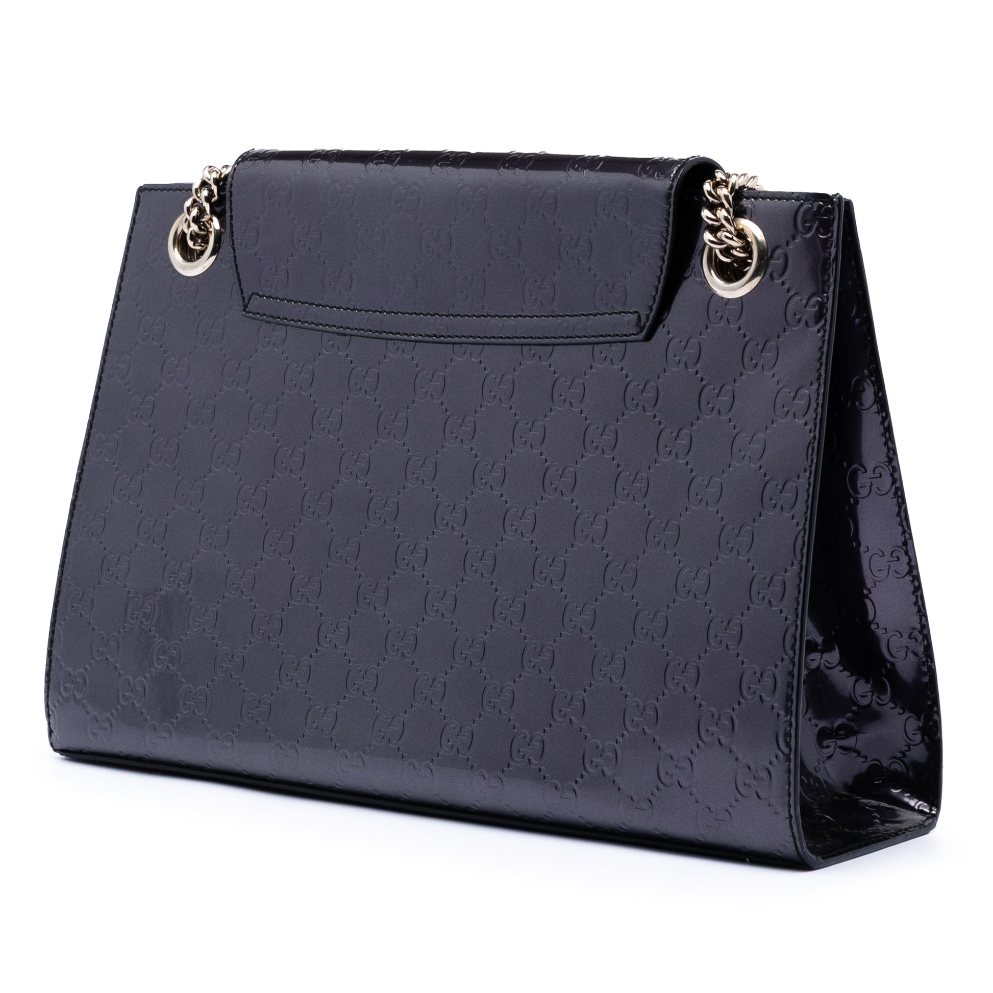 Large Patent Guccissima Emily Shoulder Bag
