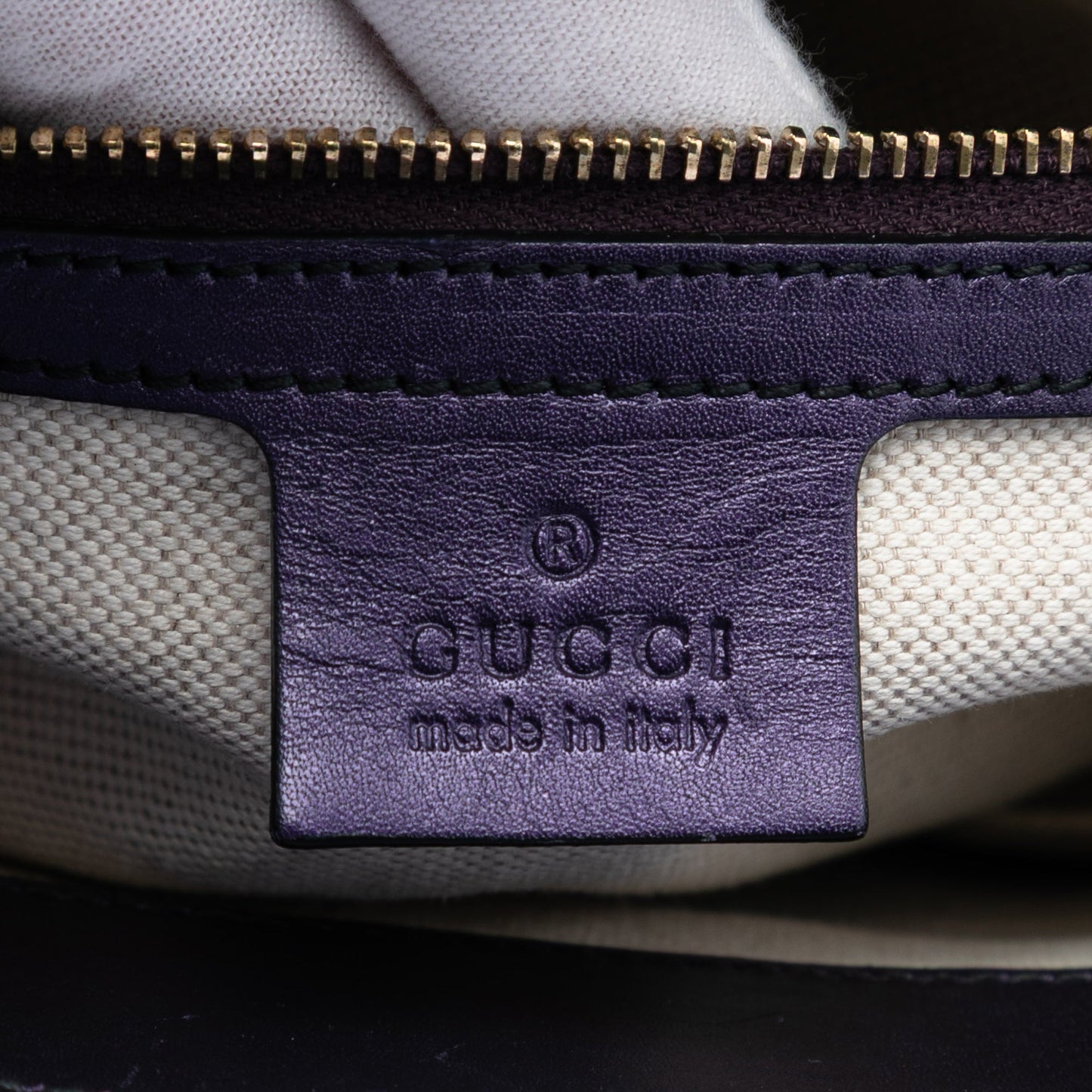 Large Patent Guccissima Emily Shoulder Bag