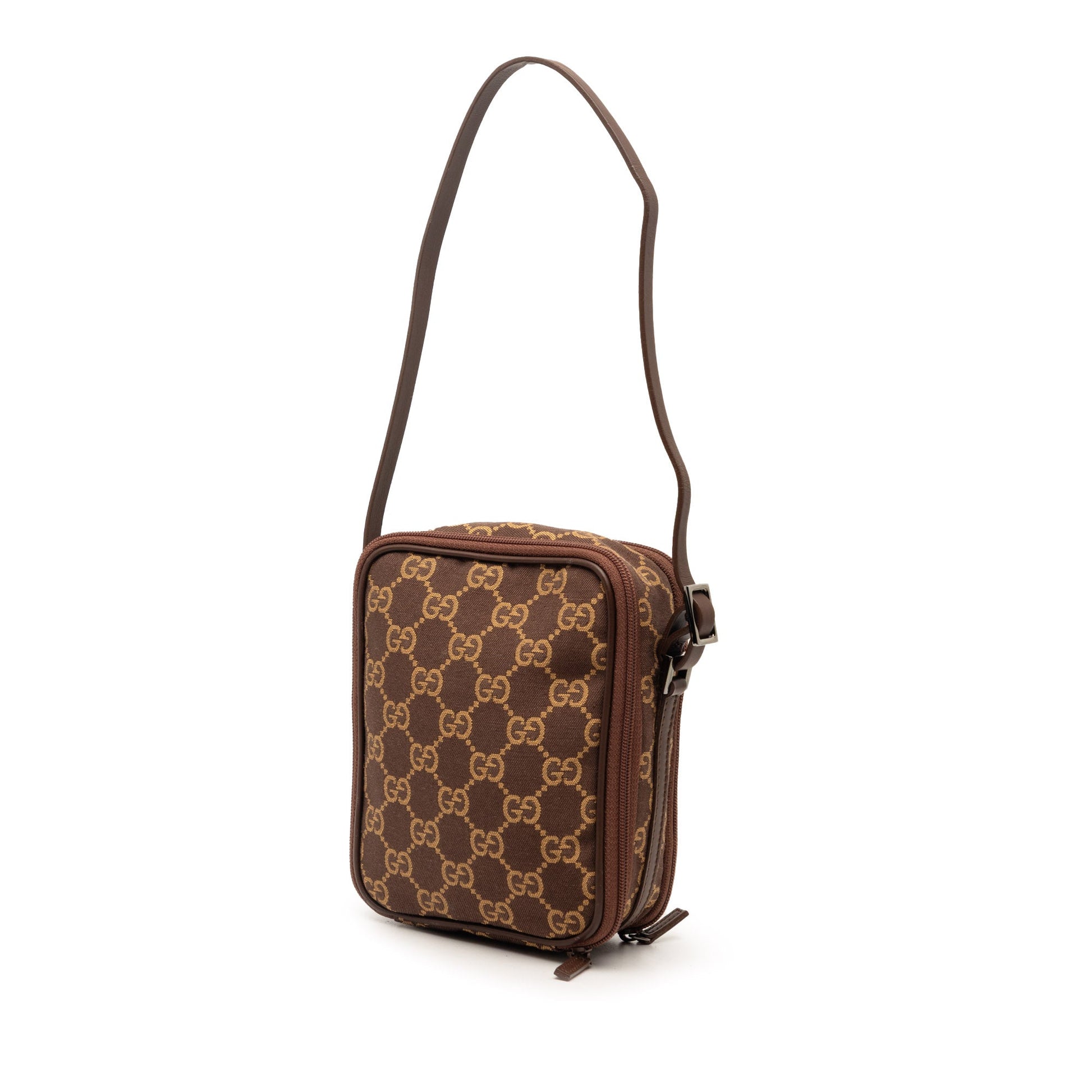 Mini GG Canvas Double Zip Crossbody