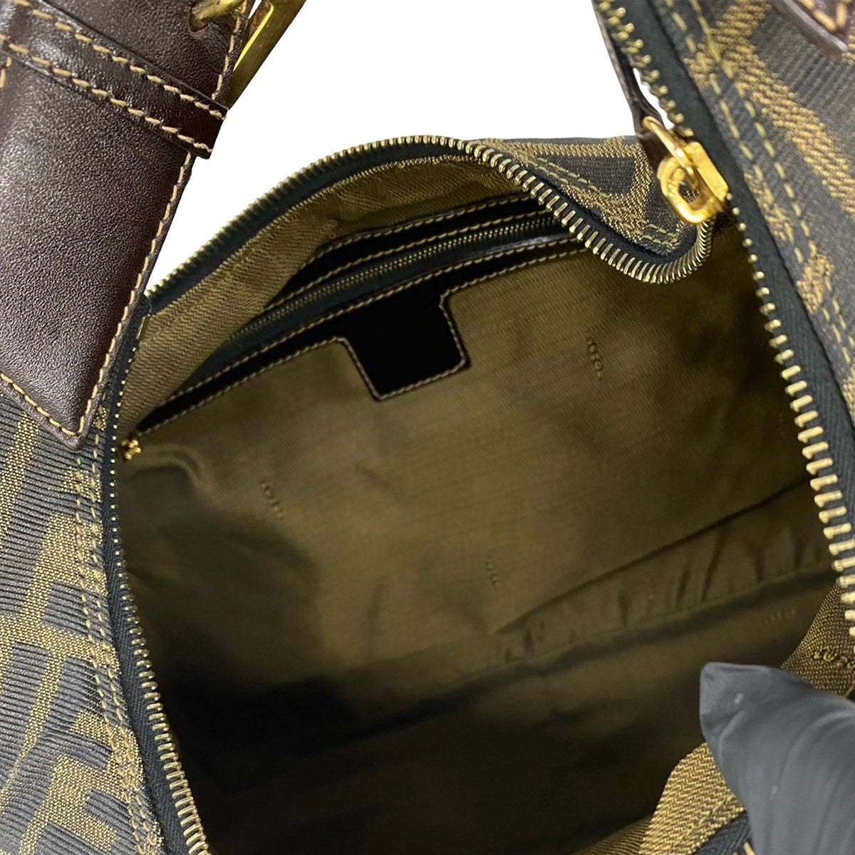 Fendi Zucca Canvas Shoulder Bag