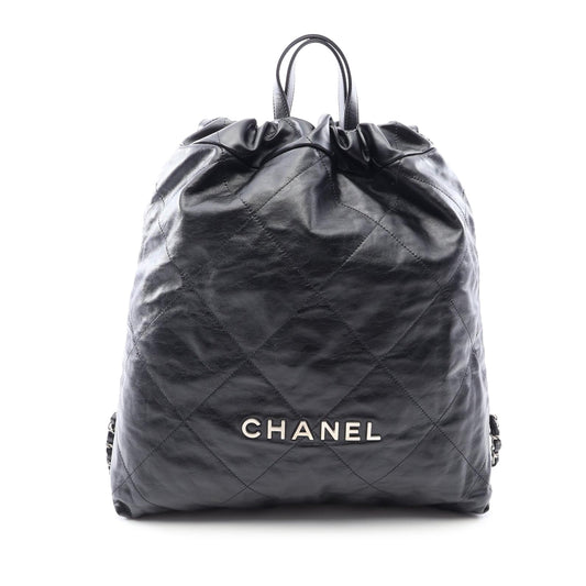 Chanel Large Quilted Shiny Calfskin 22 Backpack