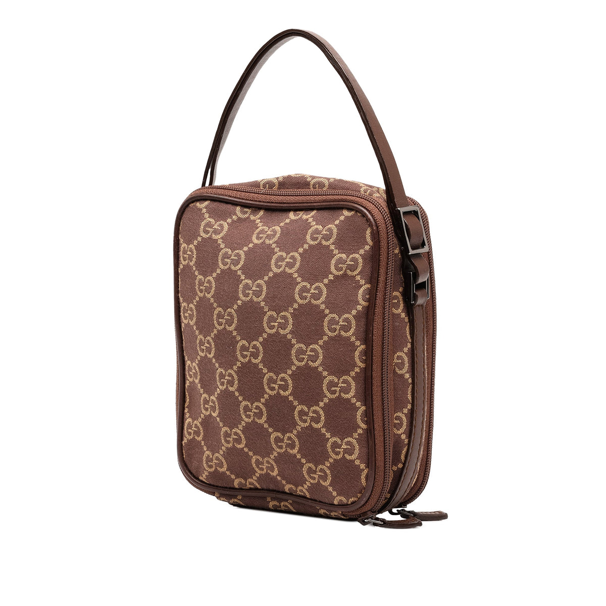 Gucci GG Canvas Double Zip Accessory Pouch