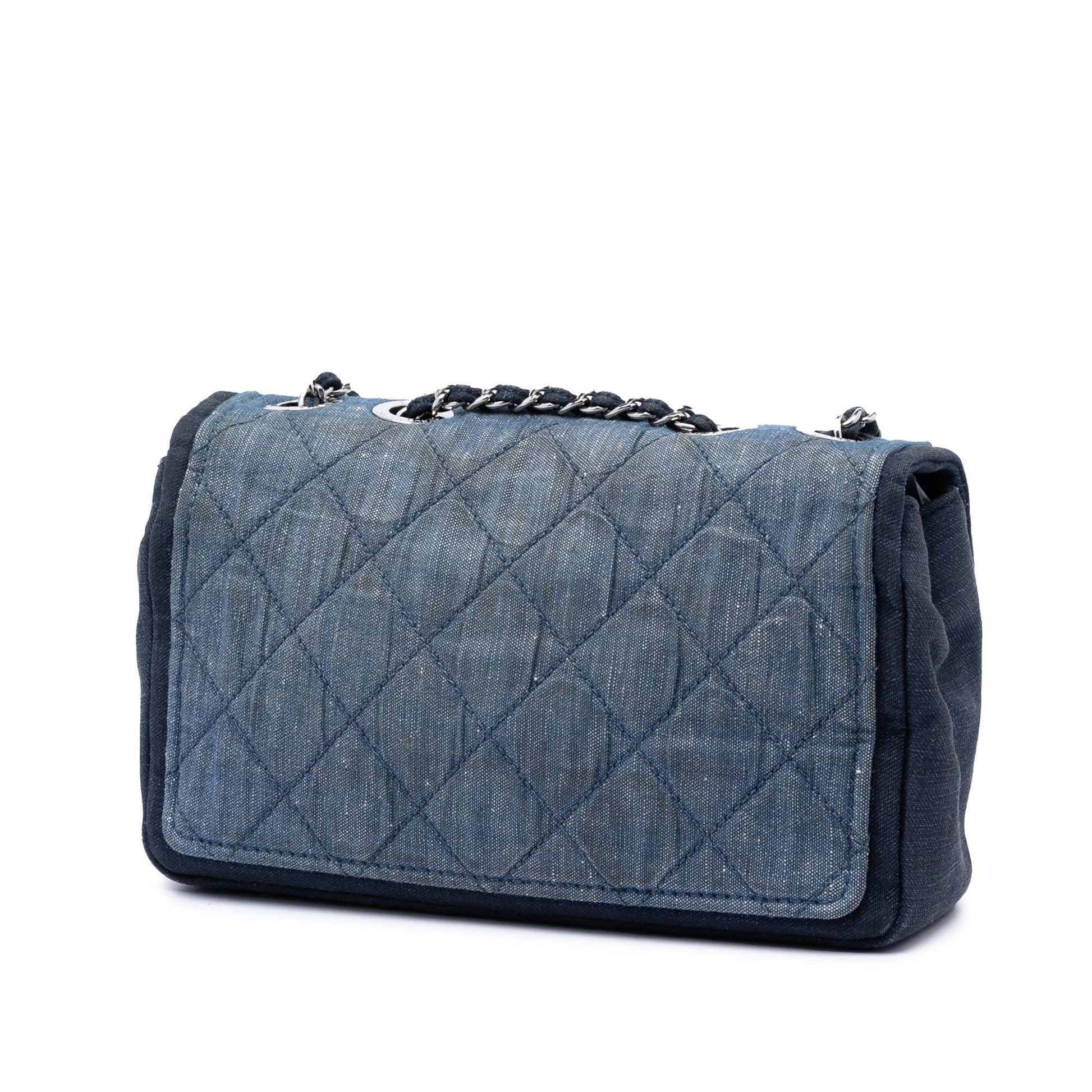 Chanel Small Bicolor Quilted Denim Medallion Flap