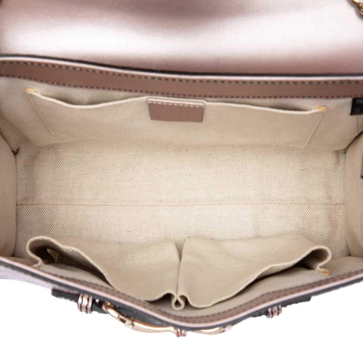 Gucci Medium Guccissima Patent Emily Shoulder Bag — Pink