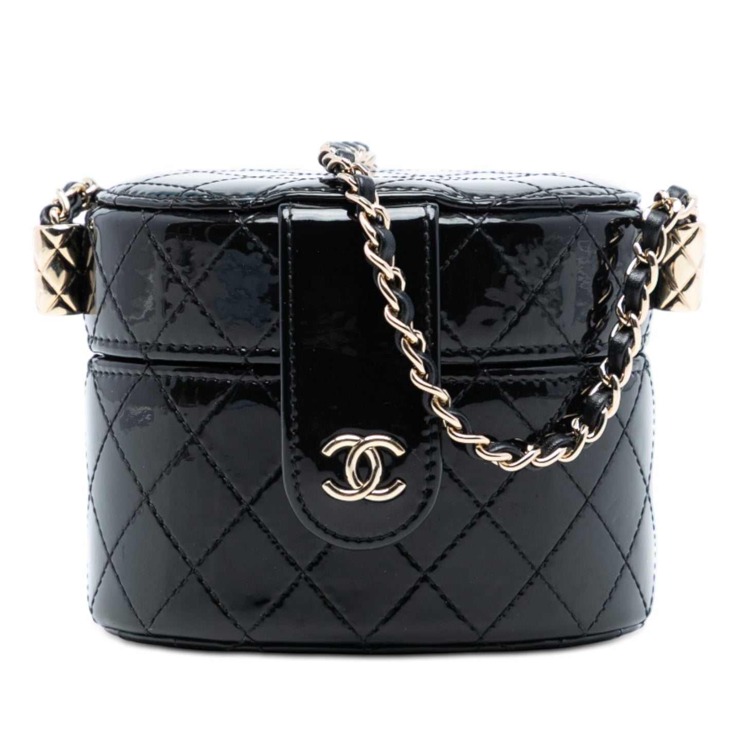 Chanel CC Quilted Patent Vanity Case with Chain
