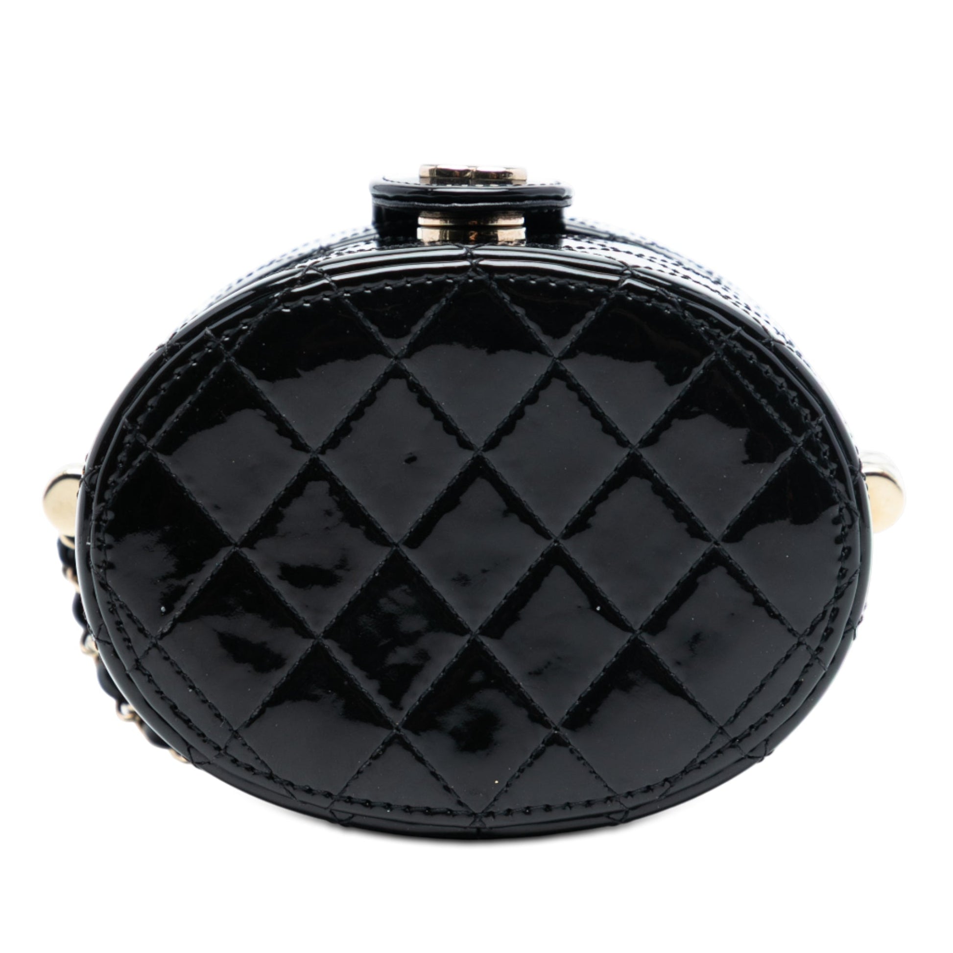 Chanel CC Quilted Patent Vanity Case with Chain