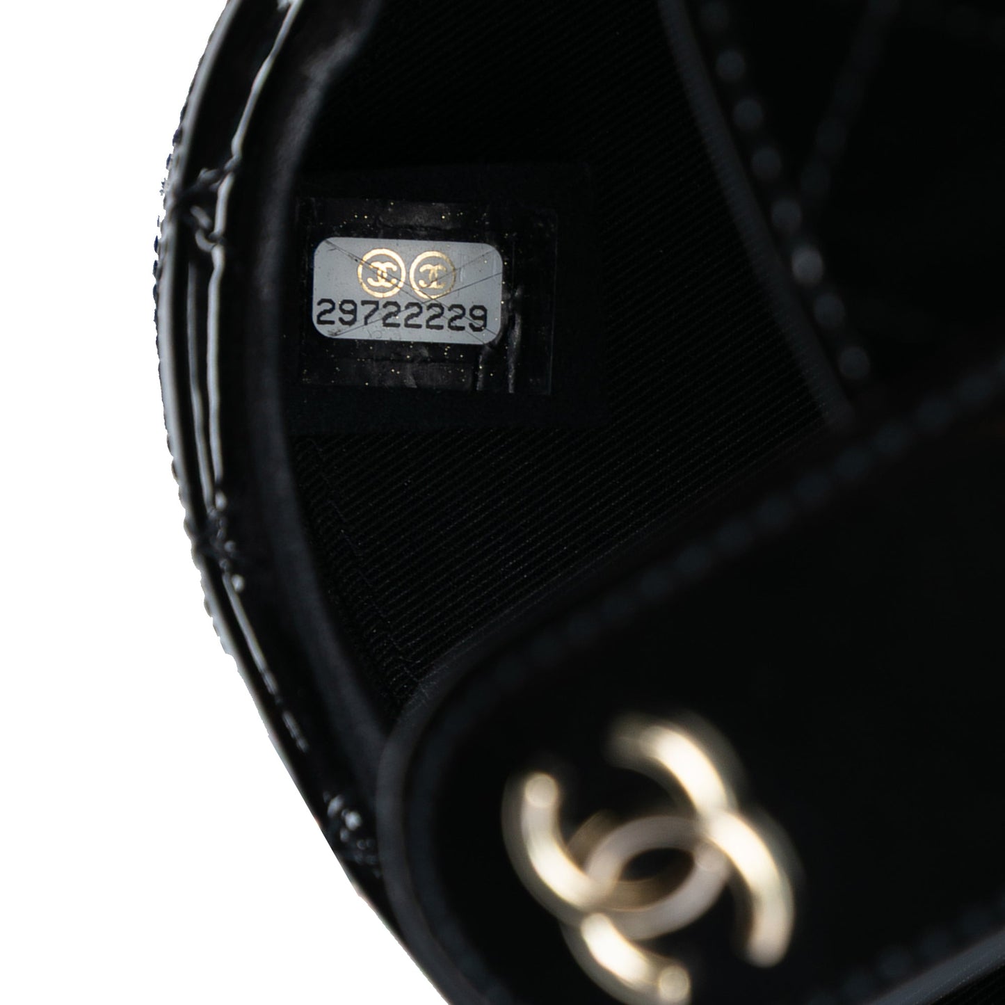 Chanel CC Quilted Patent Vanity Case with Chain