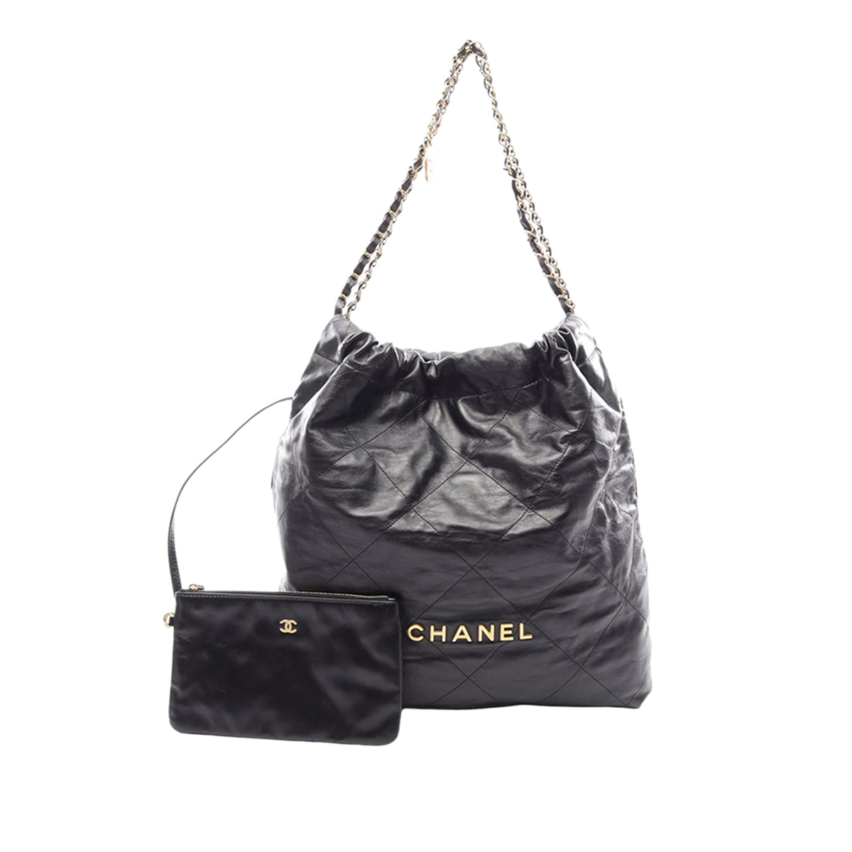 Chanel Large Shiny Calfskin 22 Hobo
