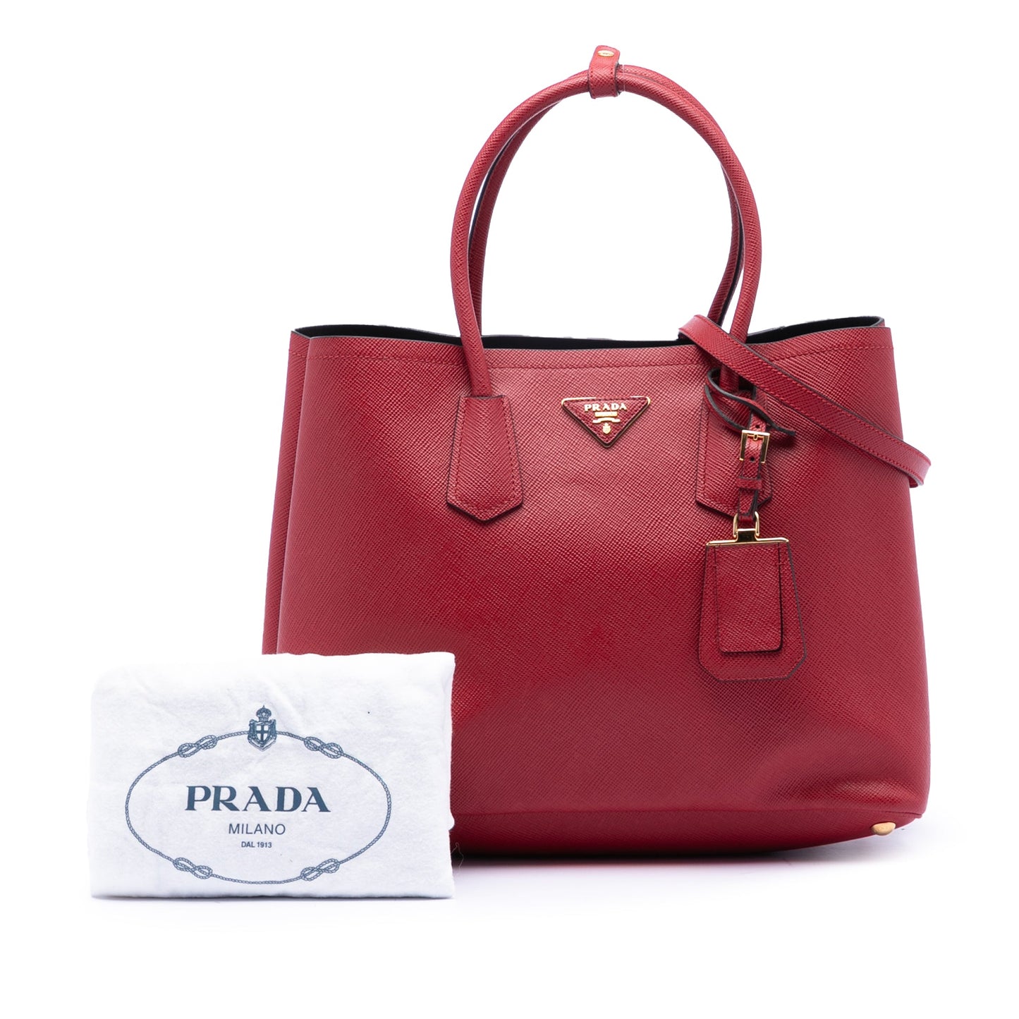 Prada Large Saffiano Cuir Double Satchel